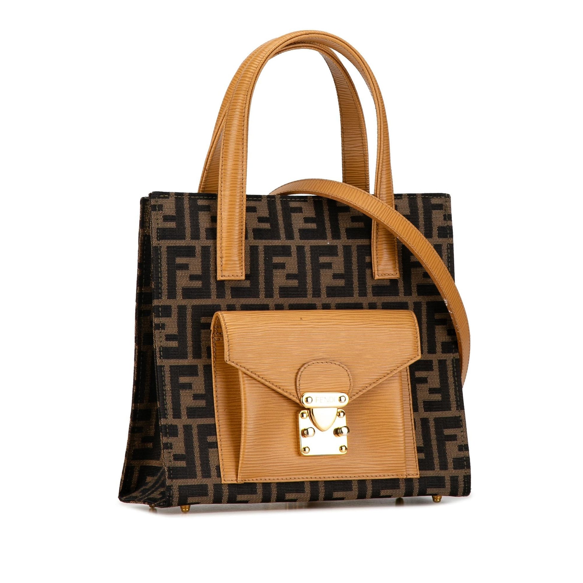 Fendi Zucca Front Pocket Tote Canvas Tote Bag Tote Shg Z31Zqv