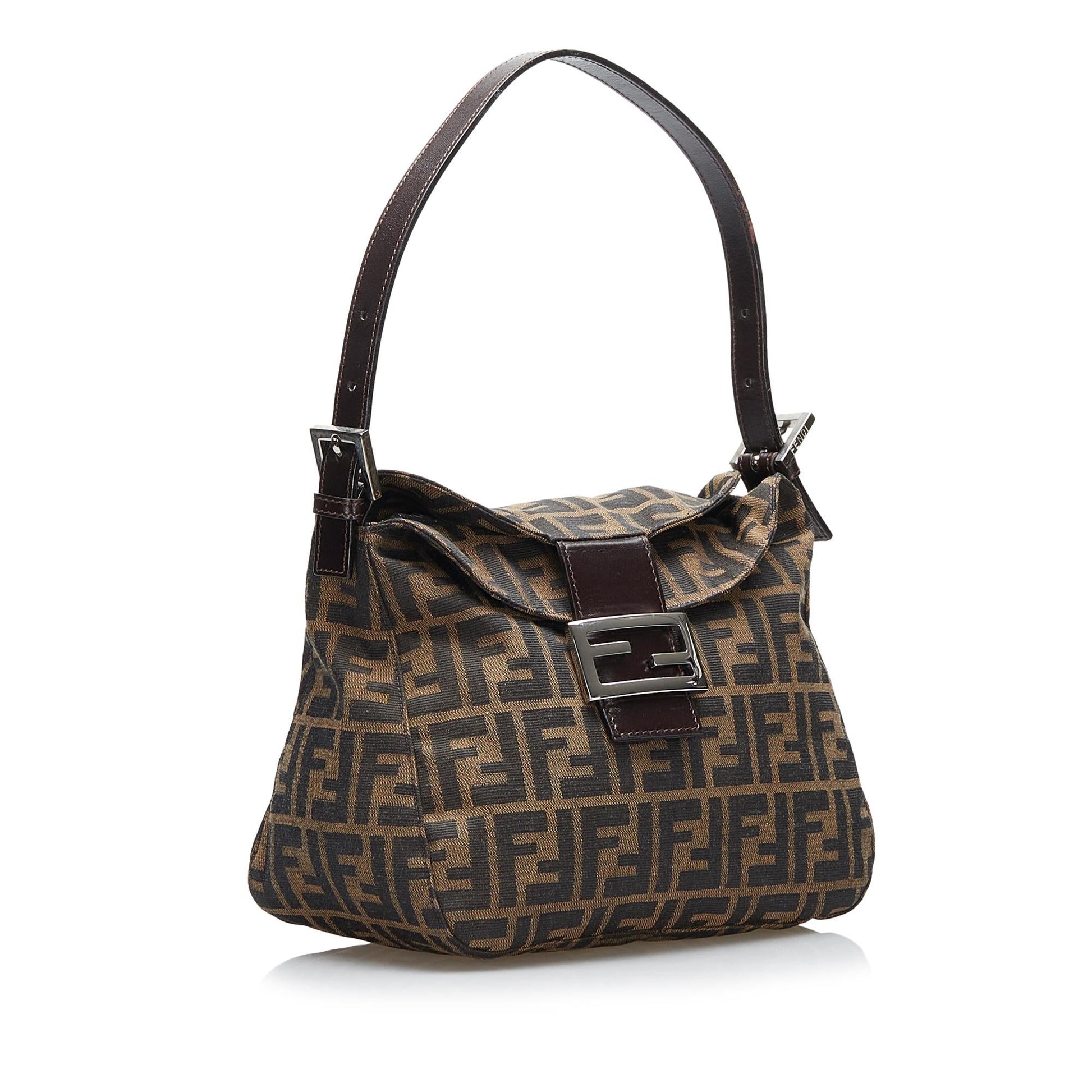 Fendi Zucca Handbag Shg Canvas Satchel Bag