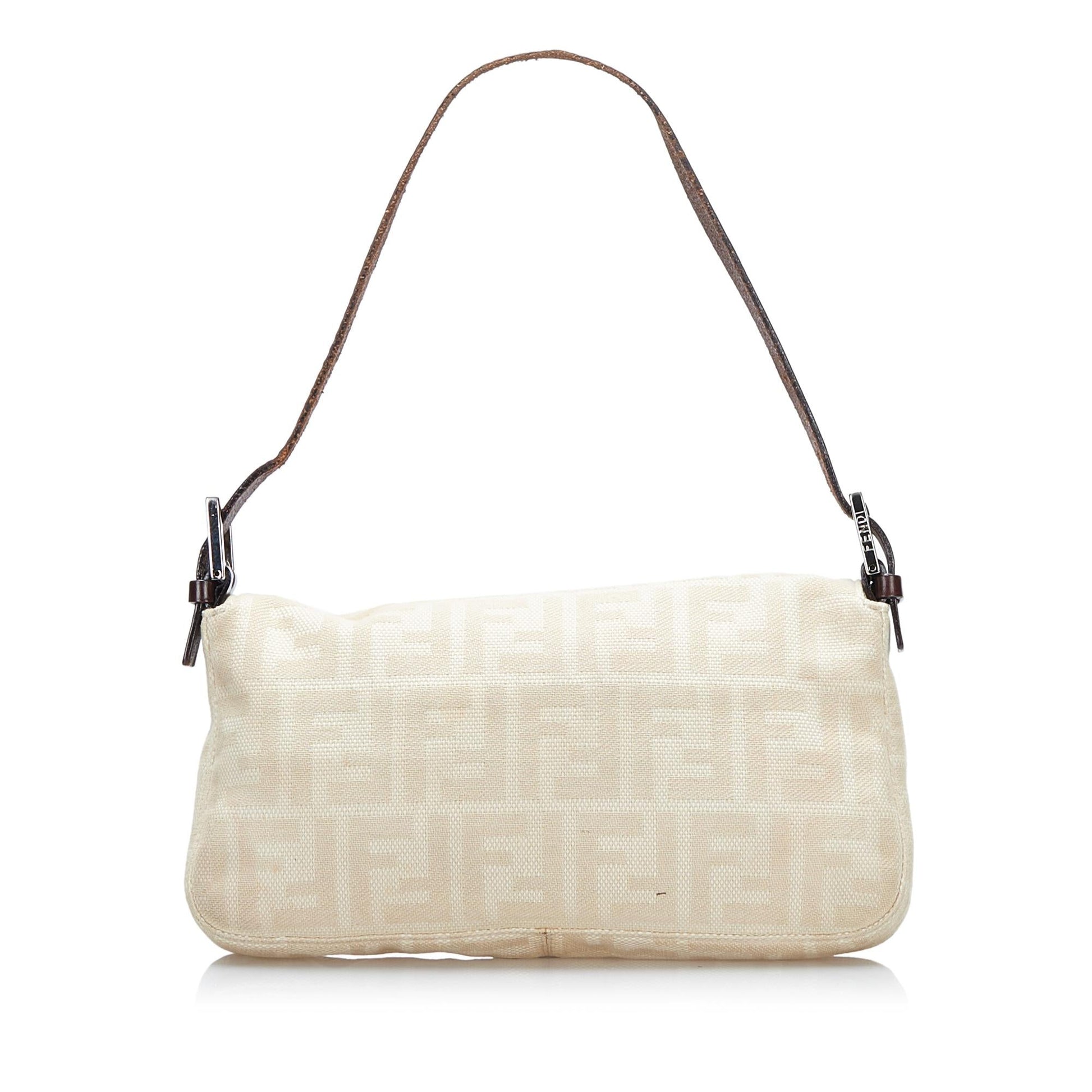 Fendi Zucca Mamma Baguette Shg Handbag Canvas Shoulder Bag