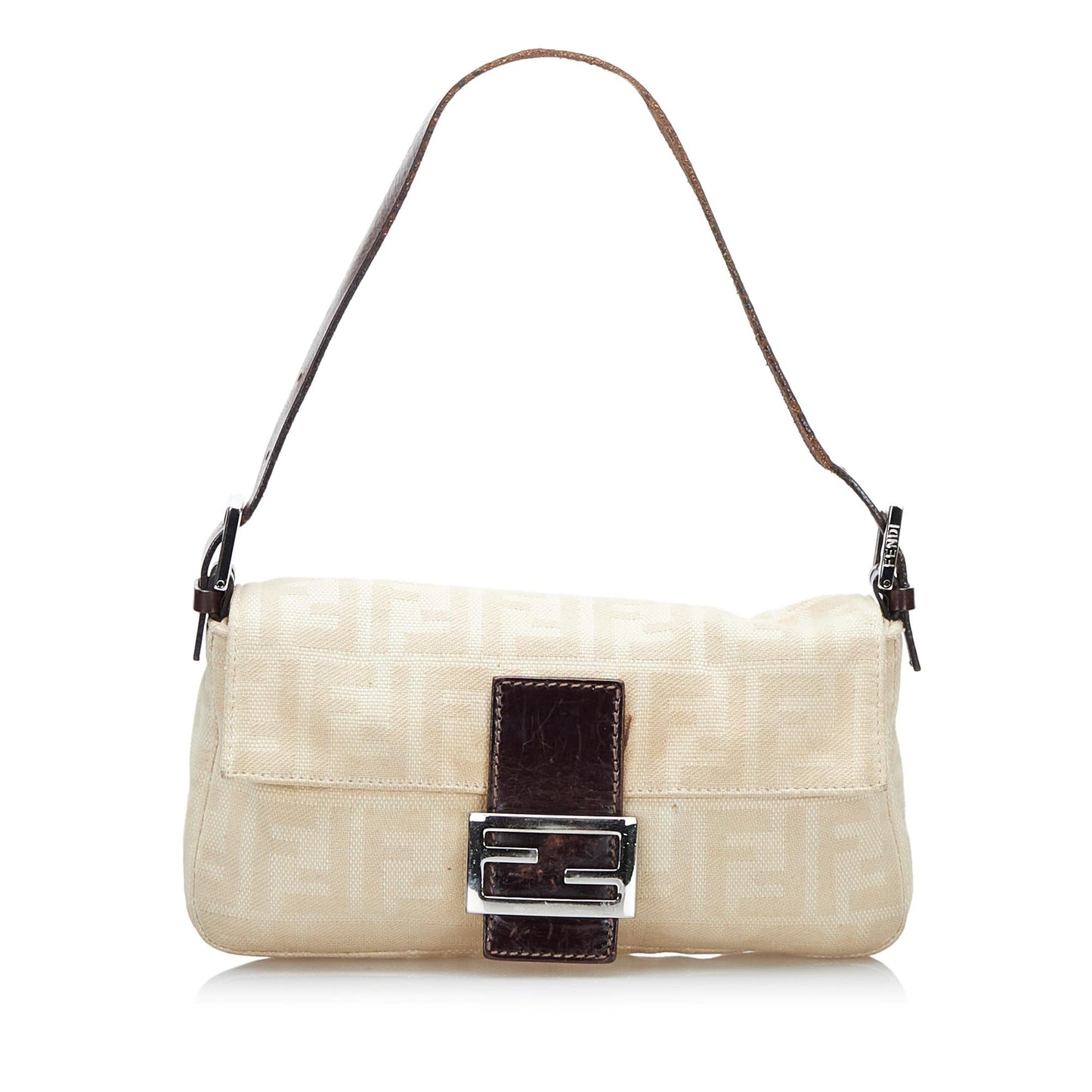 Fendi Zucca Mamma Baguette Shg Handbag Canvas Shoulder Bag