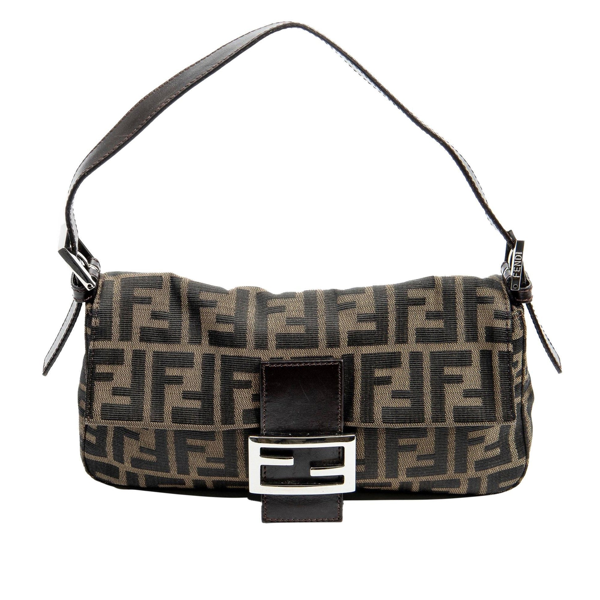 Fendi Zucca Mamma Baguette Shg Yxolv3 Handbag Canvas Shoulder Bag