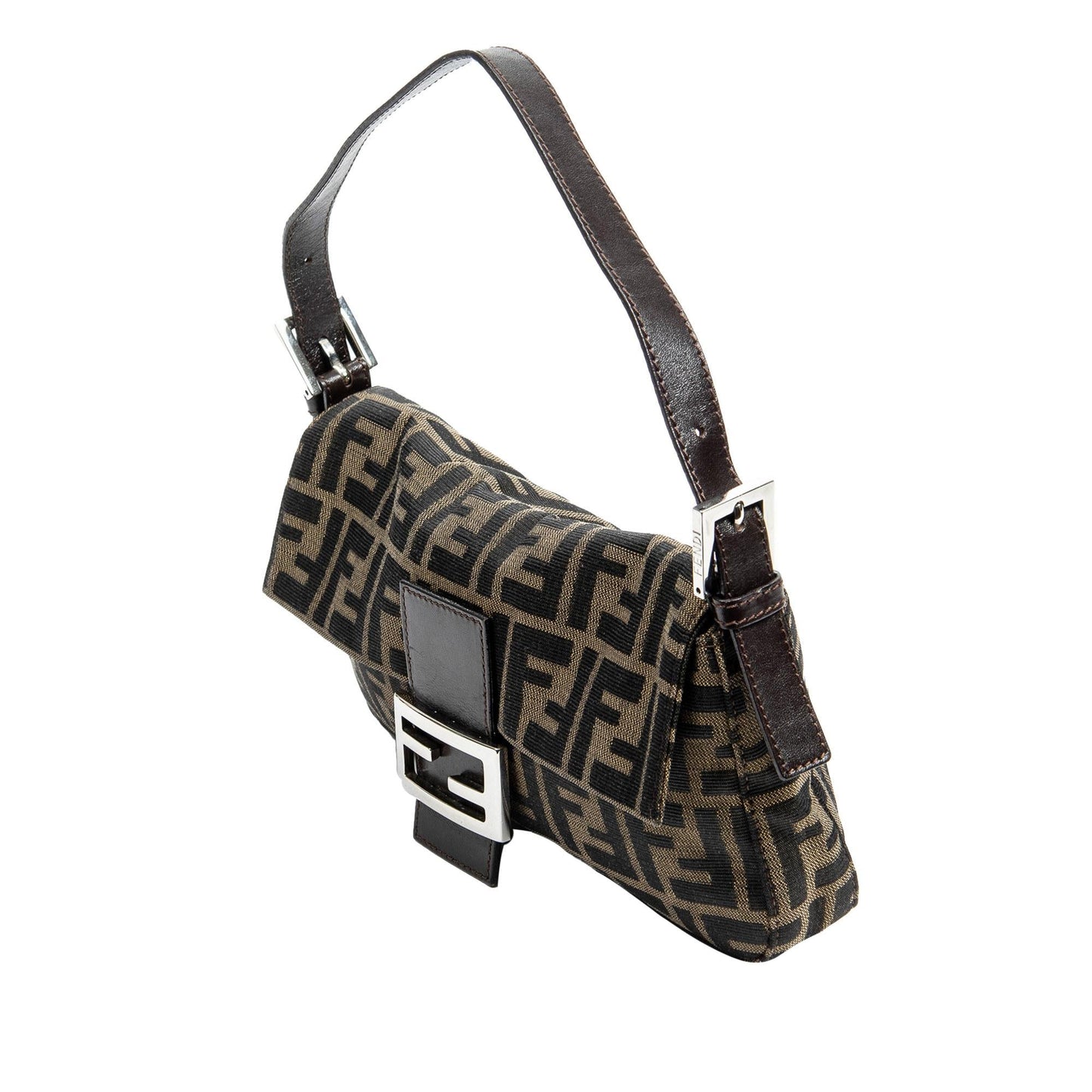 Fendi Zucca Mamma Baguette Shg Yxolv3 Handbag Canvas Shoulder Bag