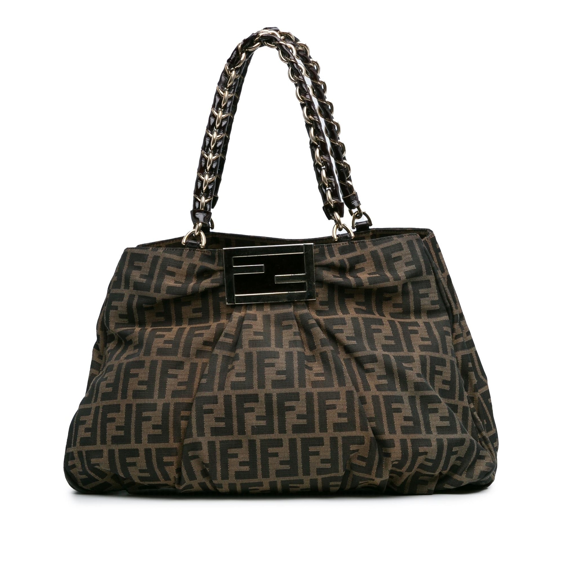 Fendi Zucca Mia Tote Shg Xcktom Canvas Tote Bag