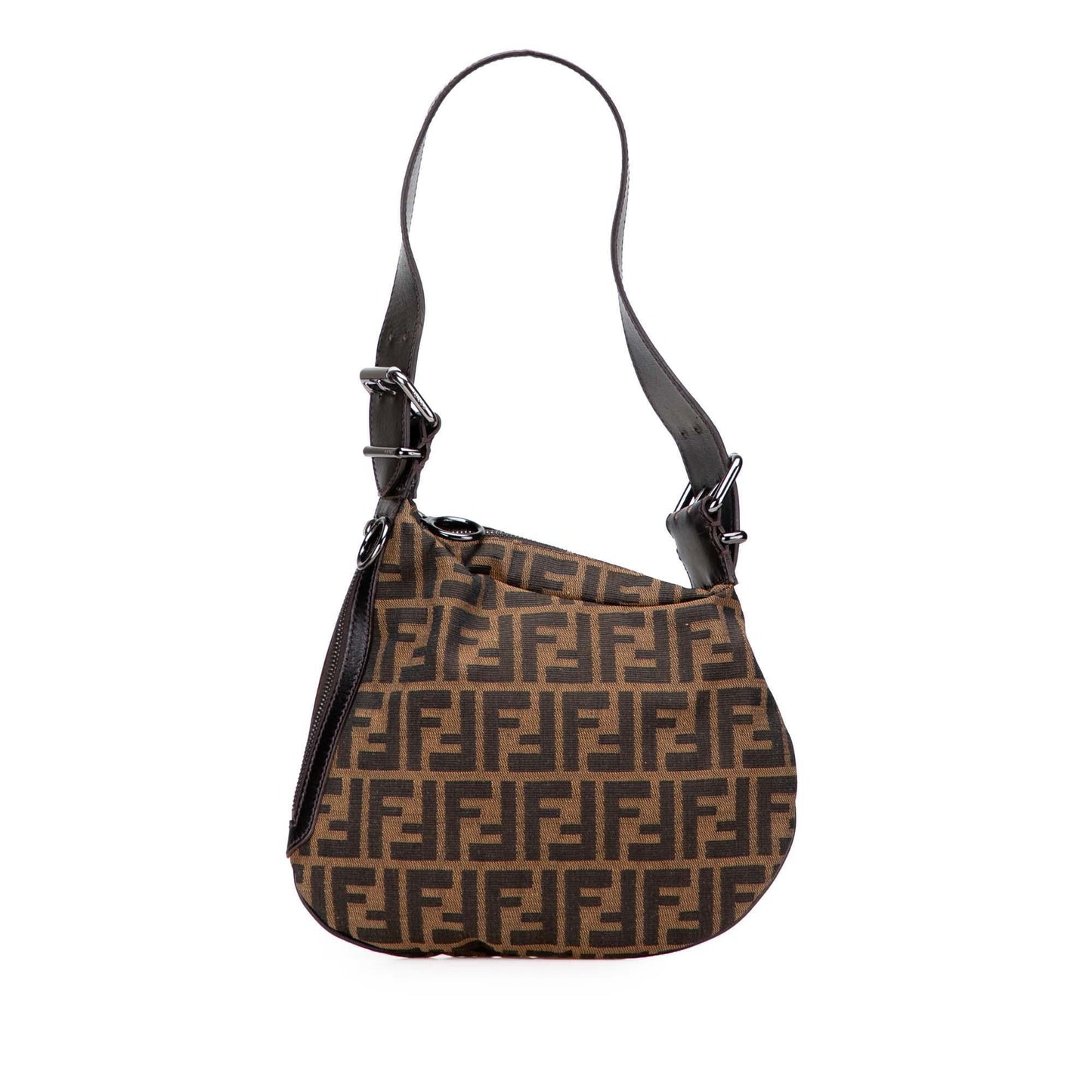 Fendi Zucca Oyster Shoulder Bag Canvas
