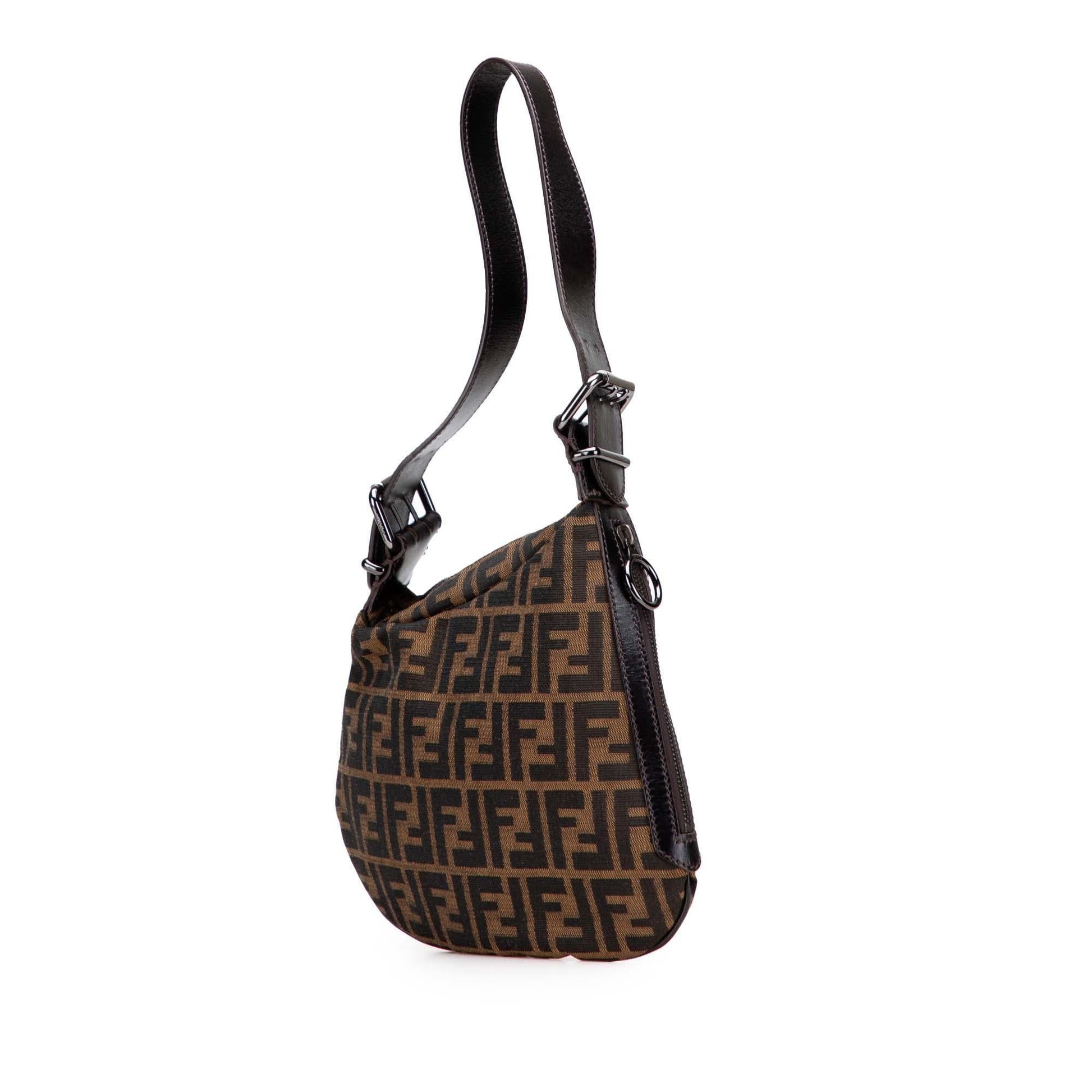 Fendi Zucca Oyster Shoulder Bag Canvas