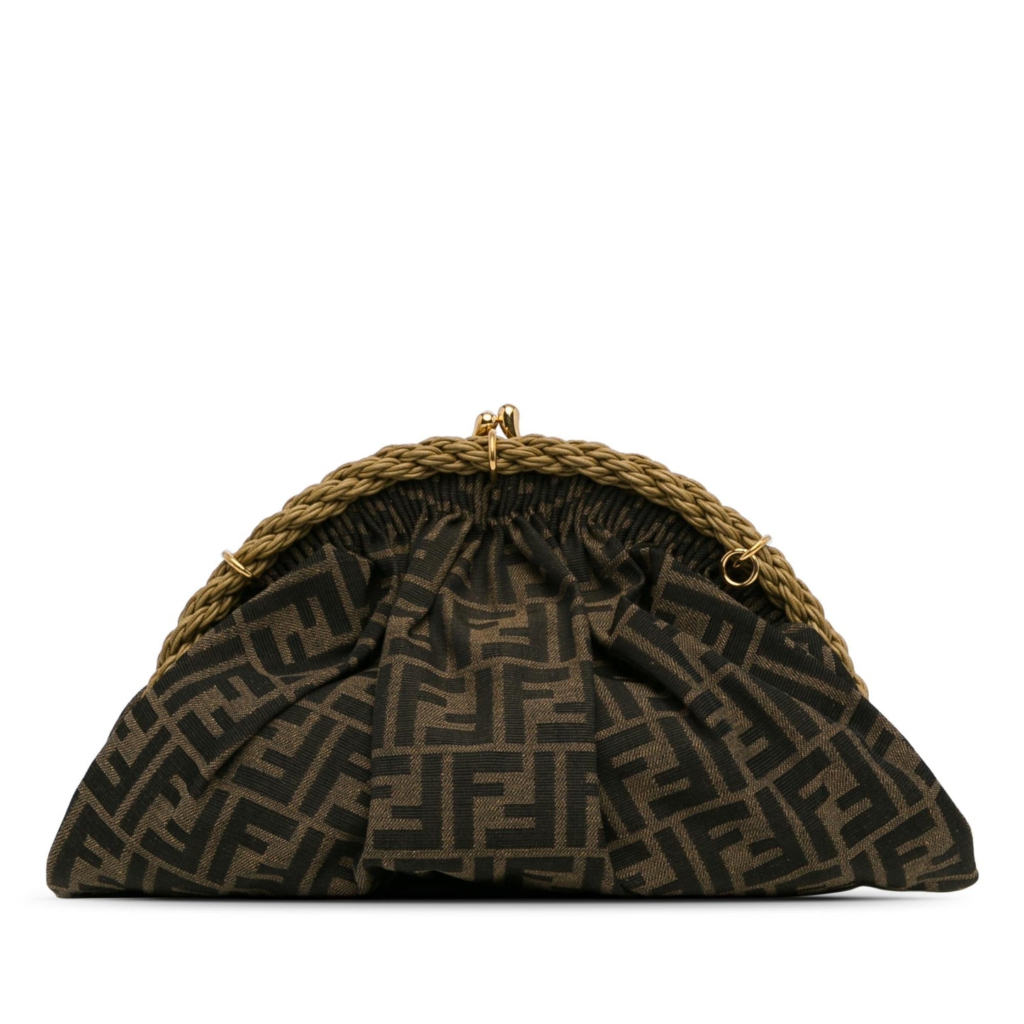Fendi Zucca Shell Clutch Shg 8Ur43S Canvas Clutch Bag