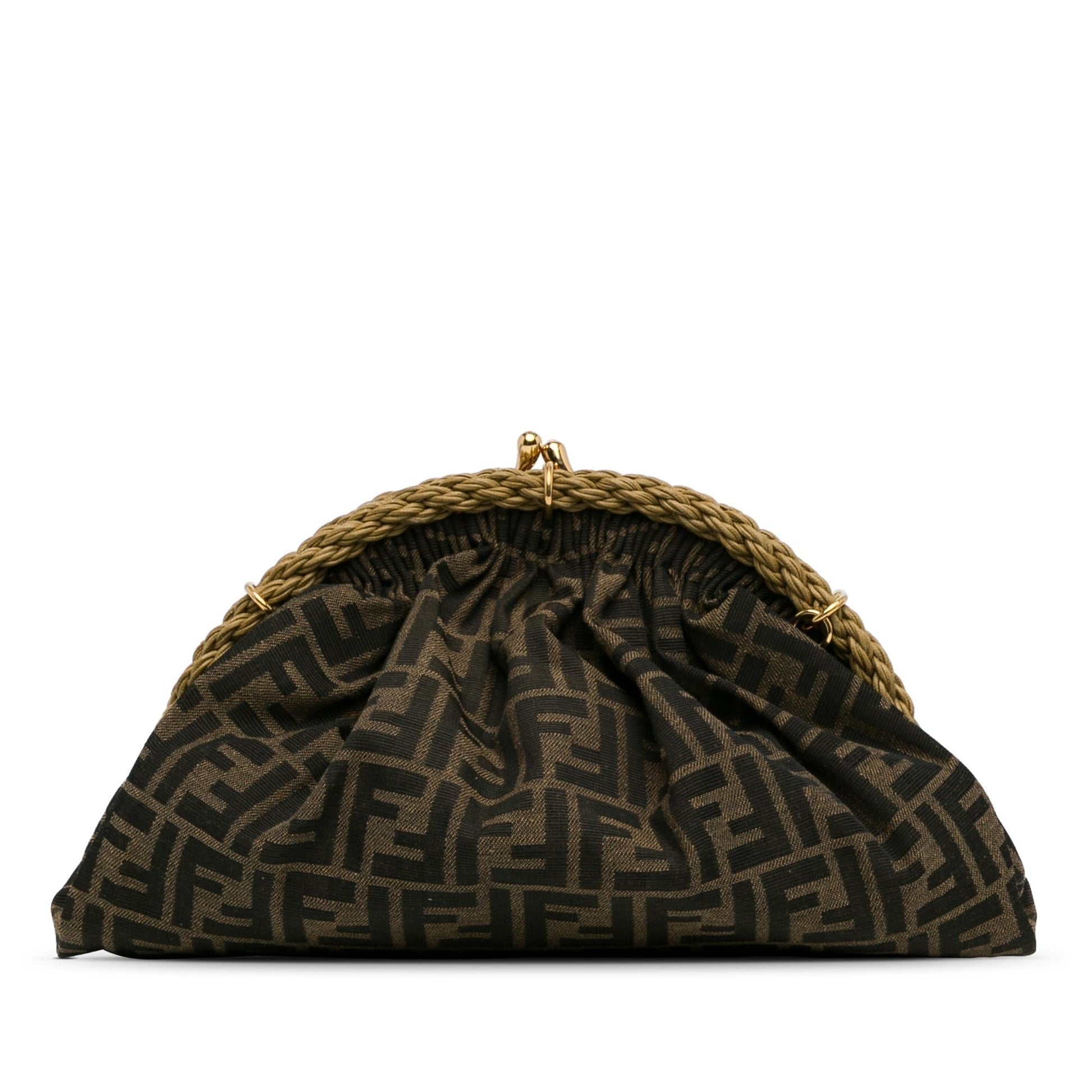 Fendi Zucca Shell Clutch Shg 8Ur43S Canvas Clutch Bag