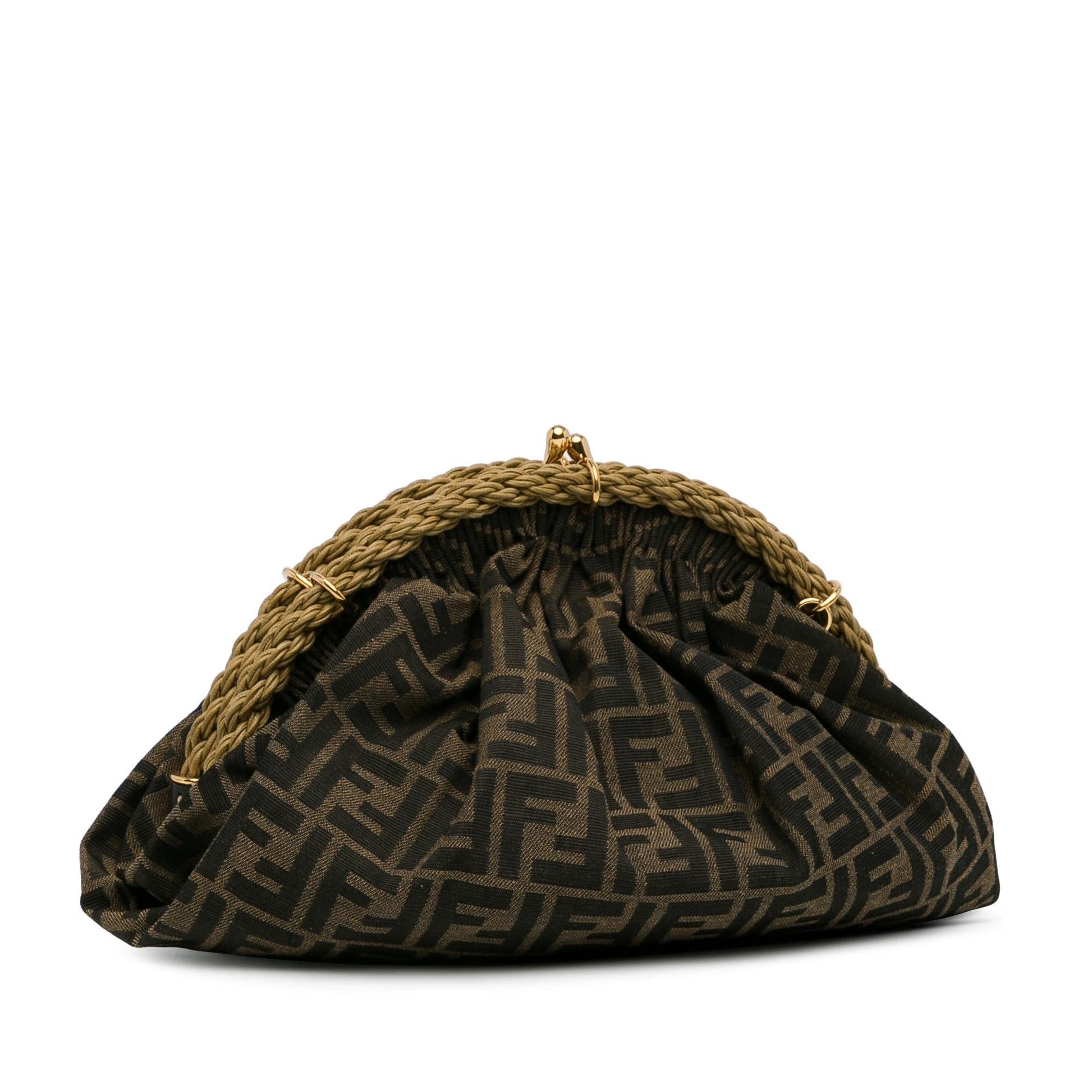 Fendi Zucca Shell Clutch Shg 8Ur43S Canvas Clutch Bag