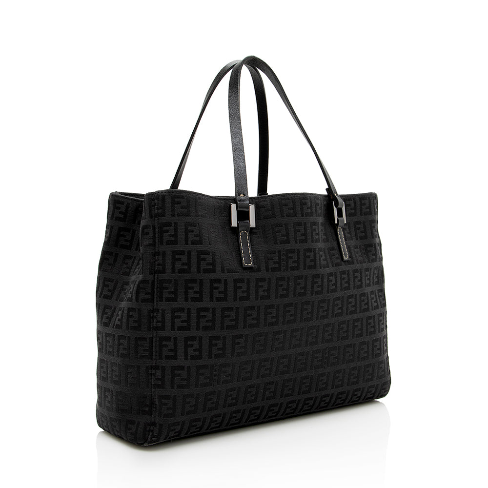 Fendi Zucca Tote Shf Canvas Small Tote Bag