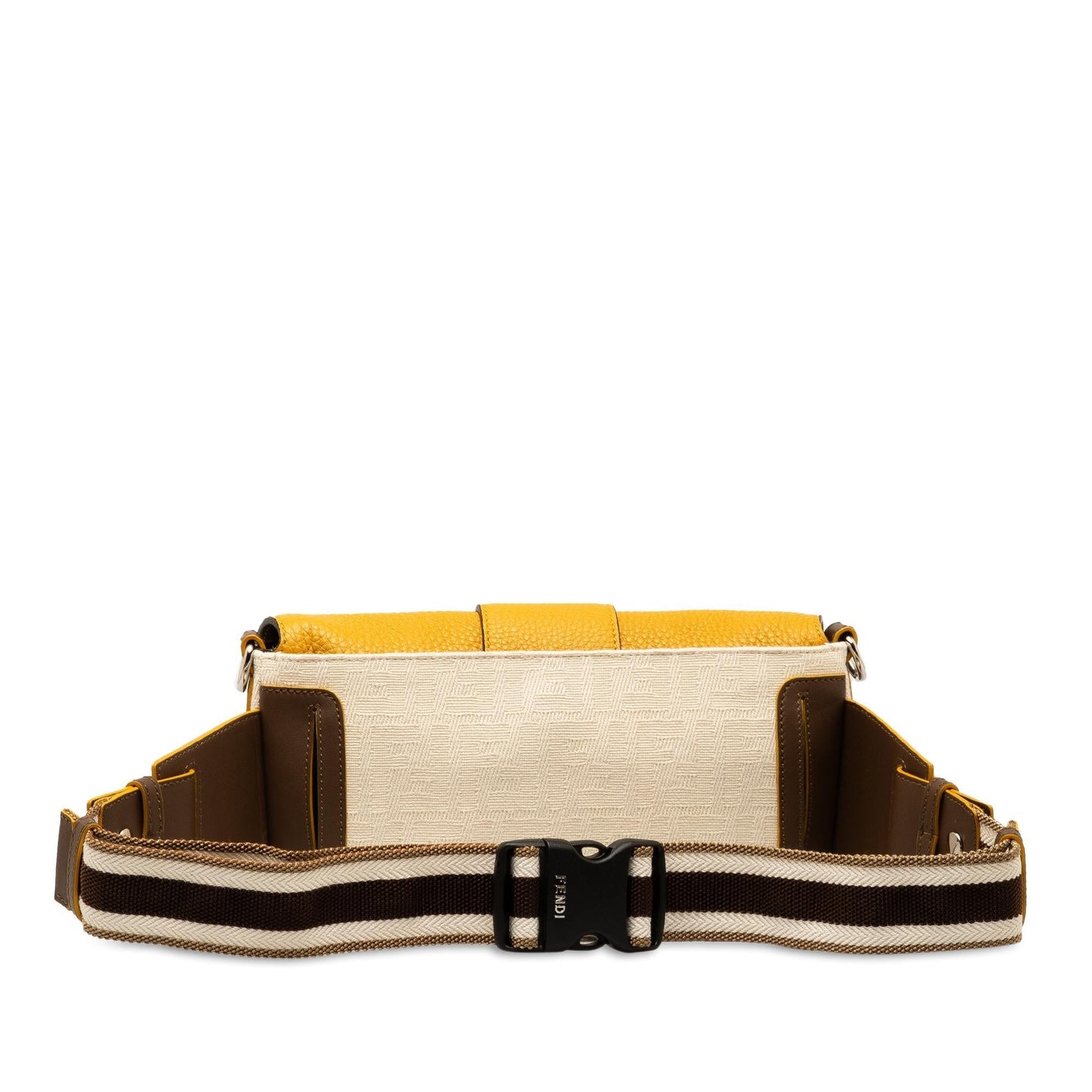 Fendi Zucca And Convertible Baguette Shg X1Havy Satchel Bag Leather Canvas