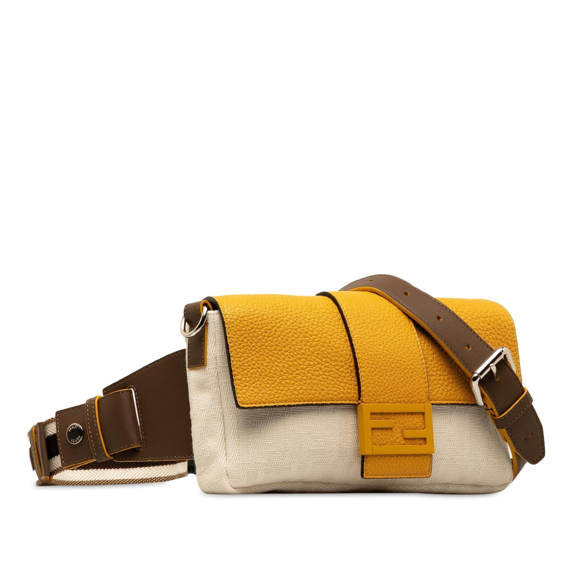 Fendi Zucca And Convertible Baguette Shg Bdogyz Satchel Bag Leather Canvas