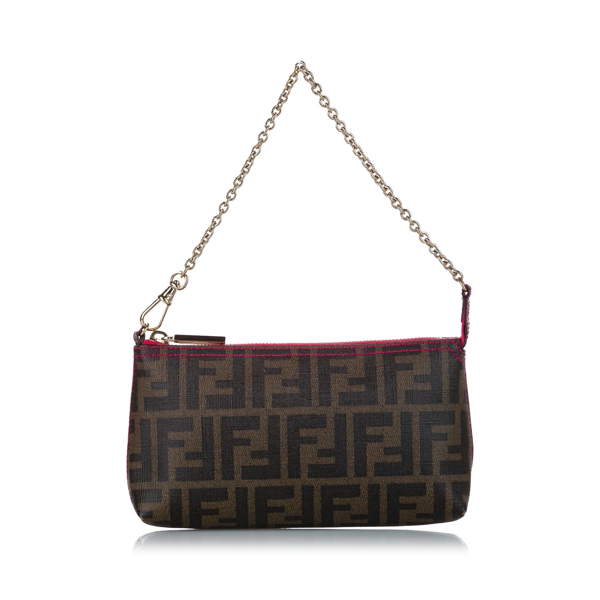 Fendi Zucca Baguette Shg Handbag Chain Shoulder Bag