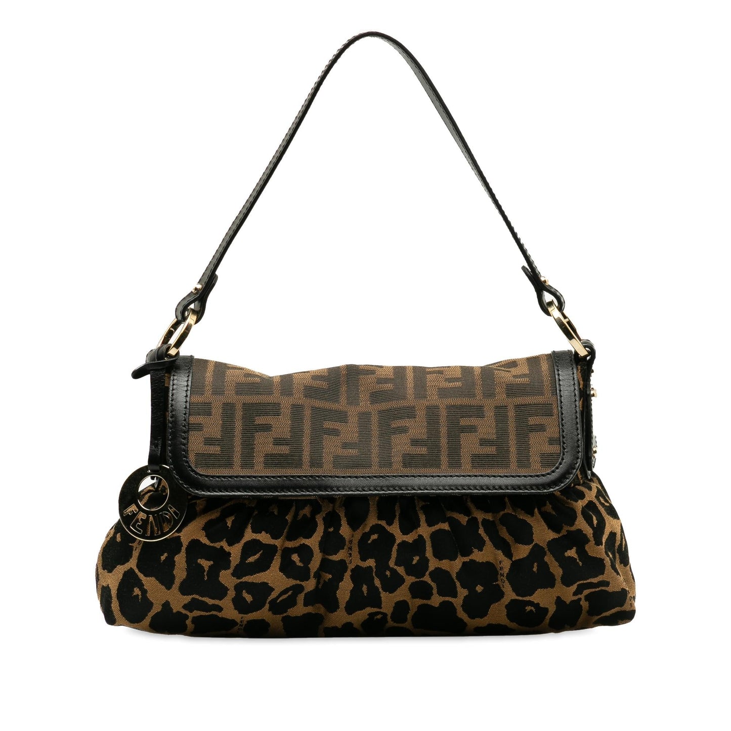 Fendi Zucca Chef Leopard Shoulder Bag Shg Bxdwir