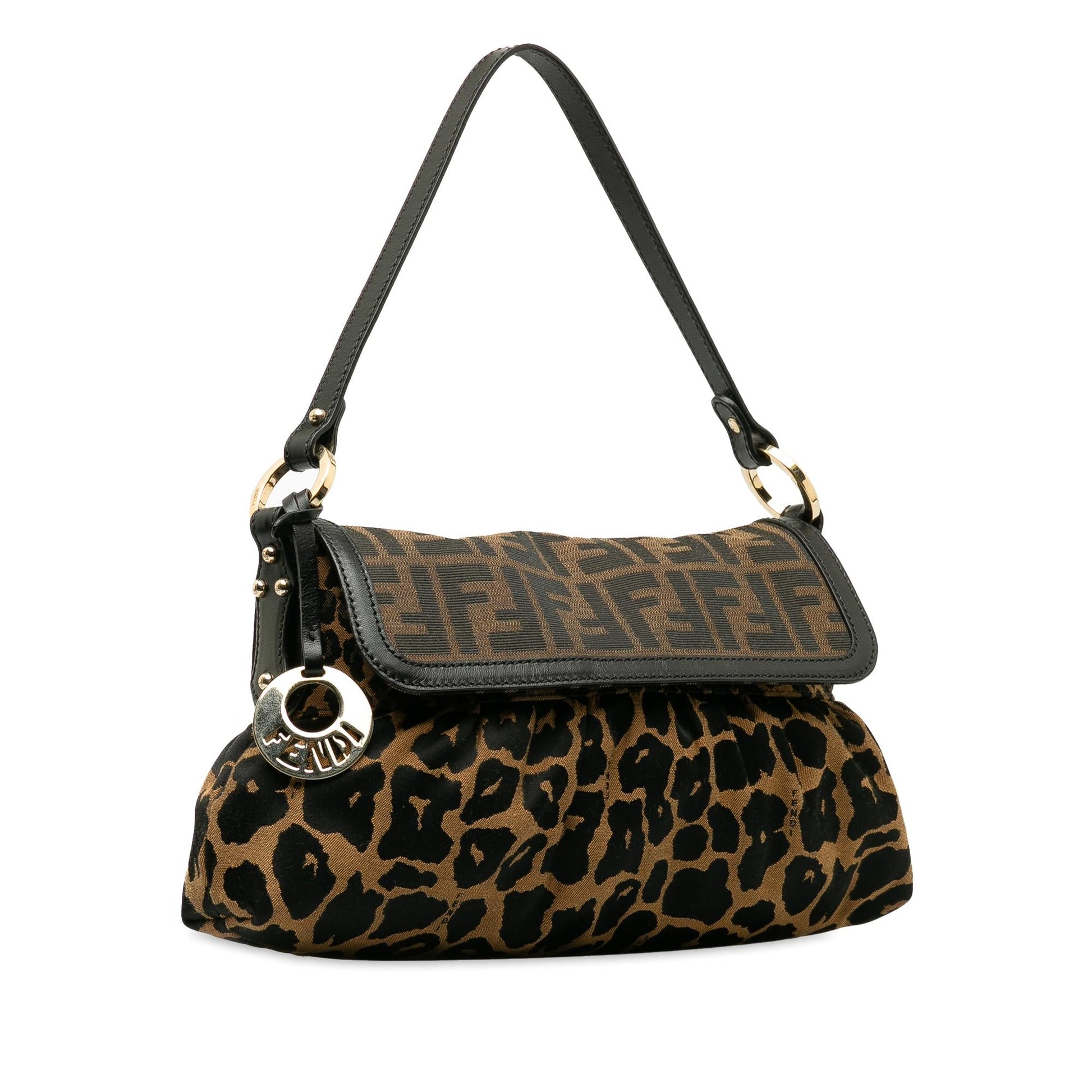 Fendi Zucca Chef Leopard Shoulder Bag Shg Bxdwir