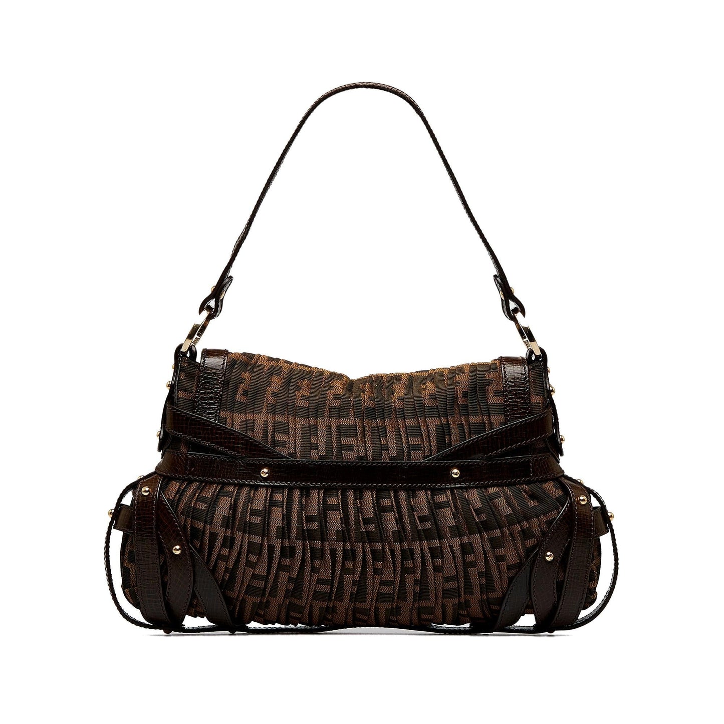 Fendi Zucca Chef Pleated Shoulder Bag Shg Y51Gy1