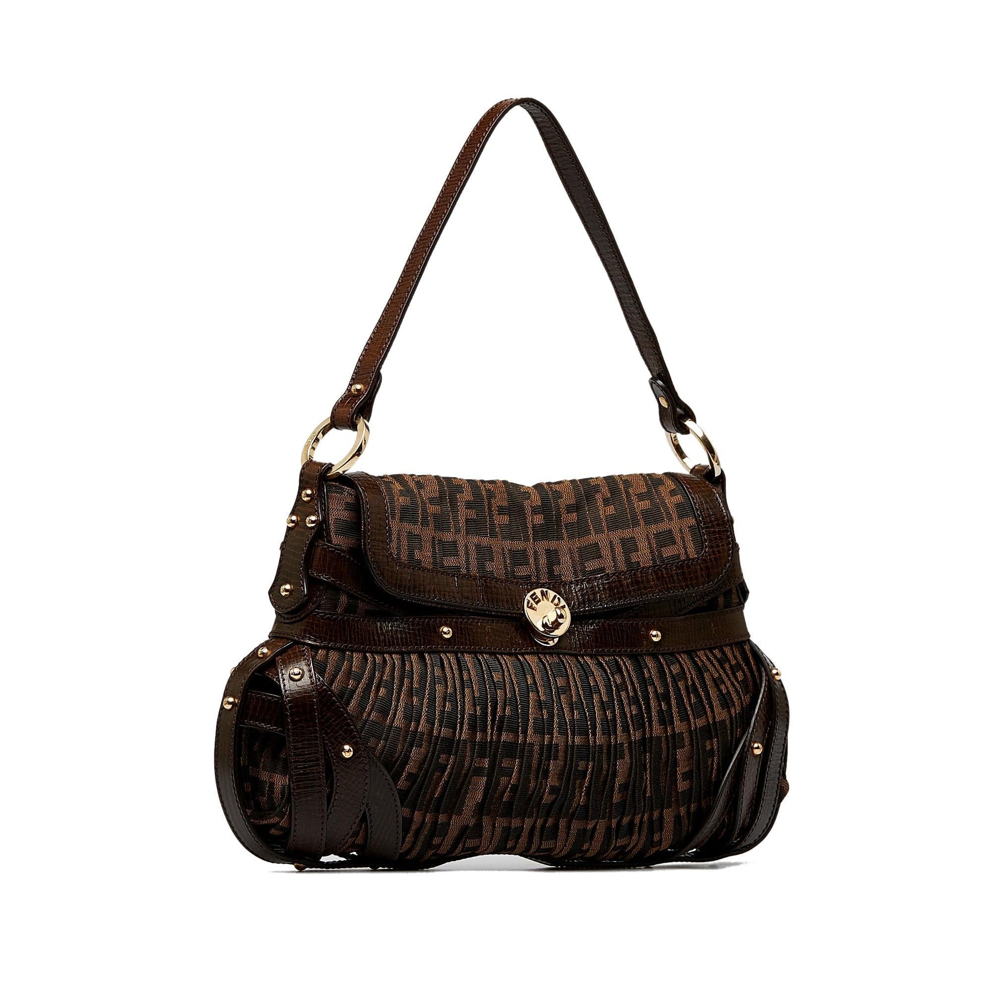 Fendi Zucca Chef Pleated Shoulder Bag Shg Y51Gy1