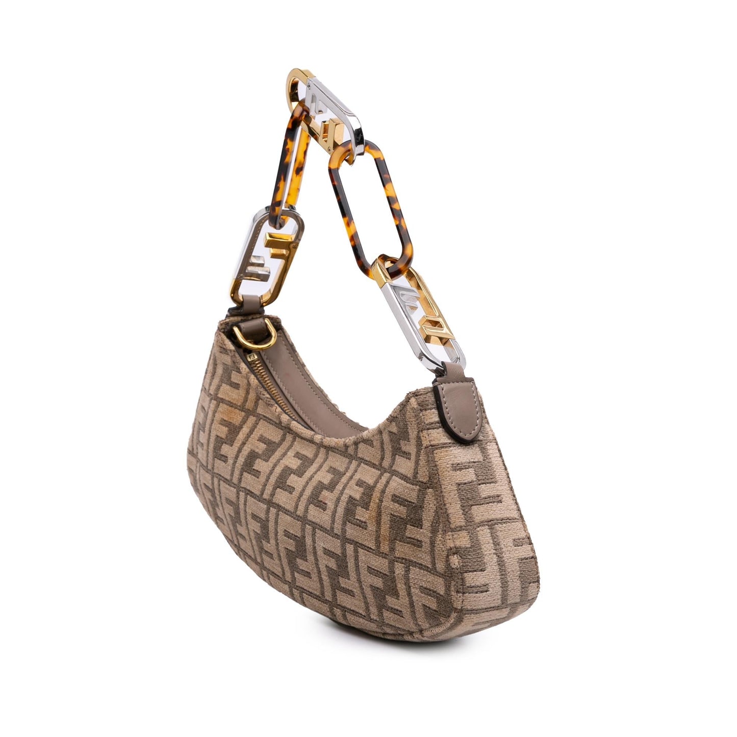 Fendi Zucca Chenille Olock Swing Satchel Satchel Bag