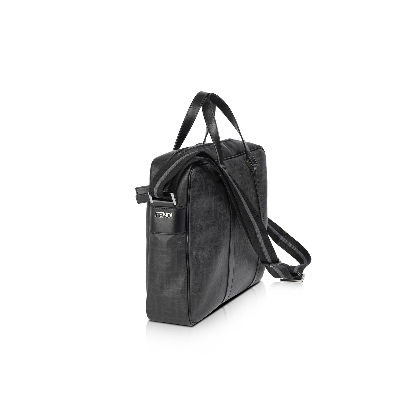 Fendi Zucca Coated Briefcase Travel Bag Canvas