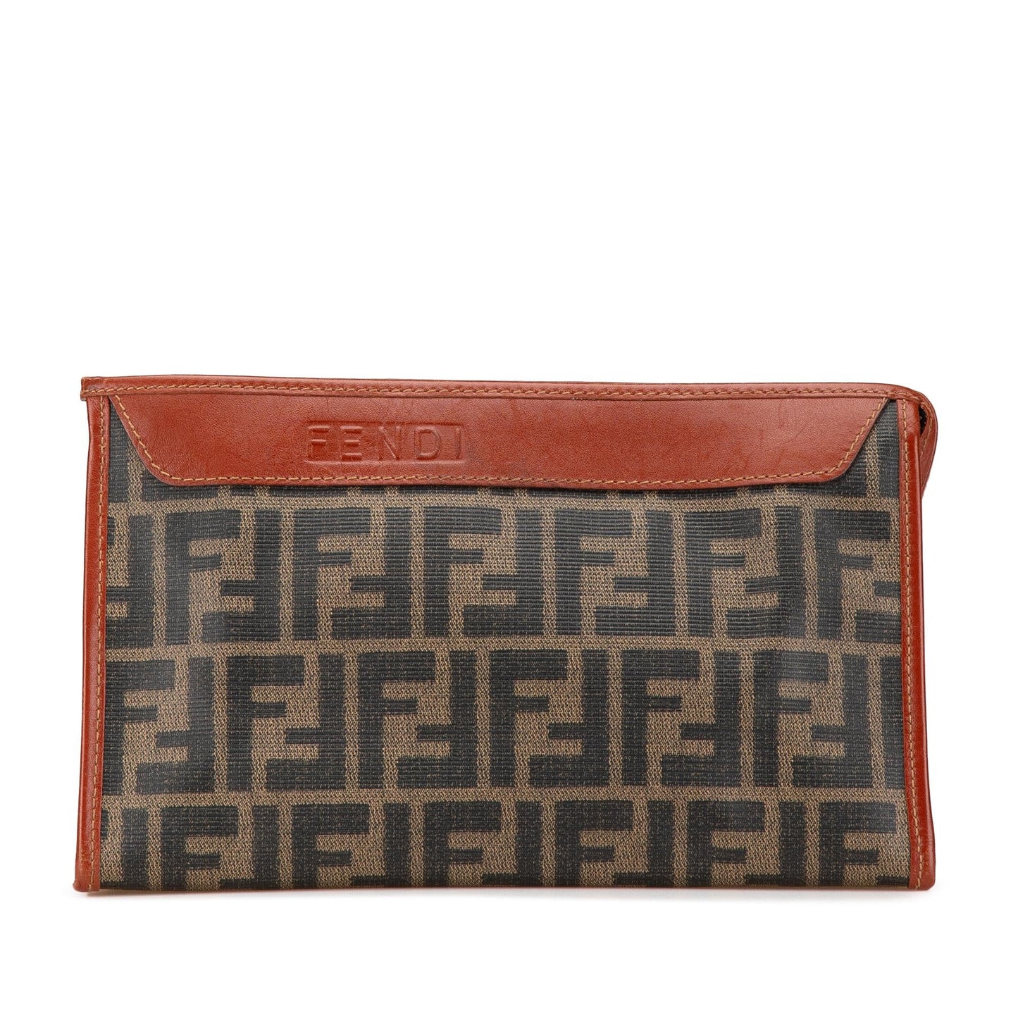 Fendi Zucca Coated Clutch Canvas Clutch Bag