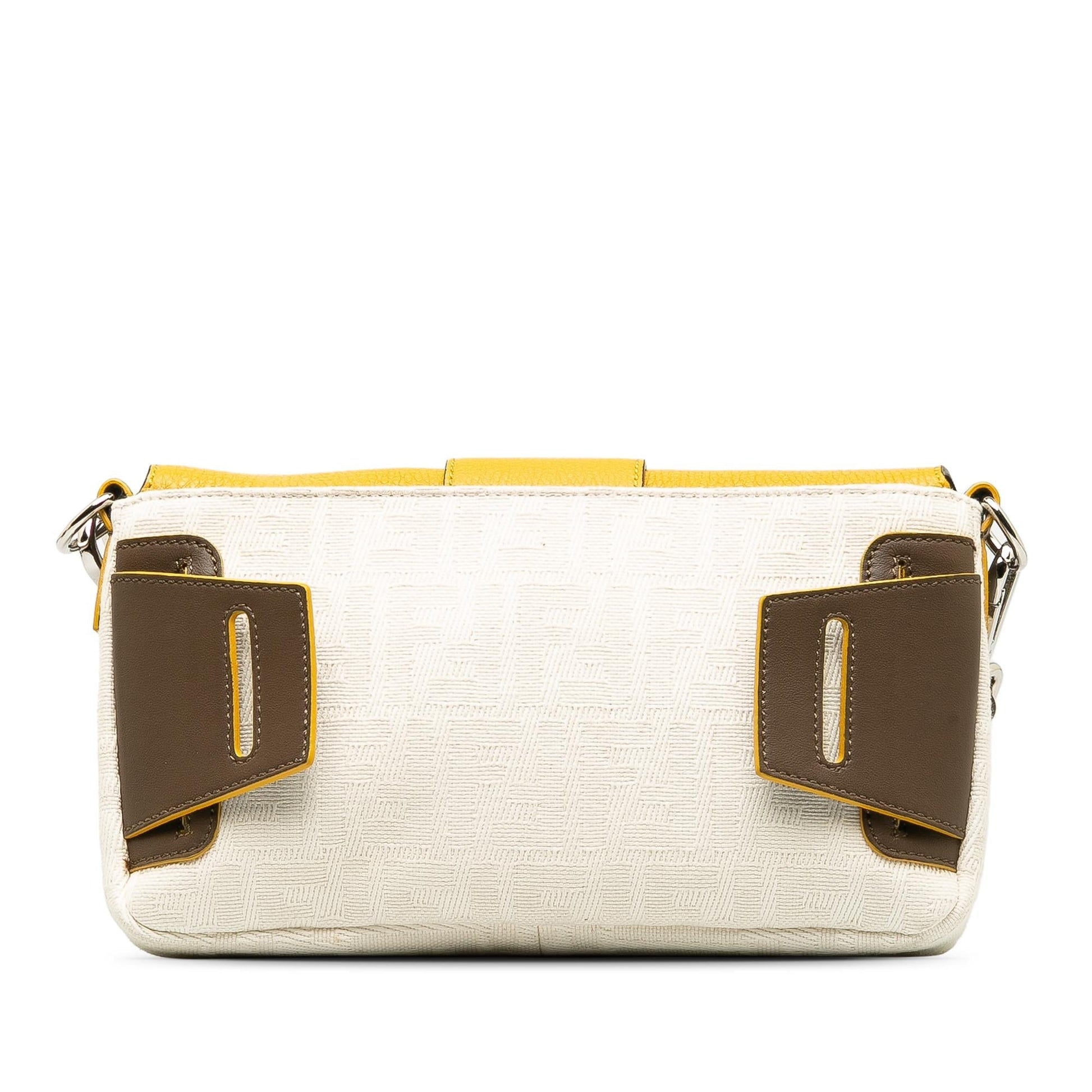 Fendi Zucca Convertible Baguette Crossbody Shoulder Bag