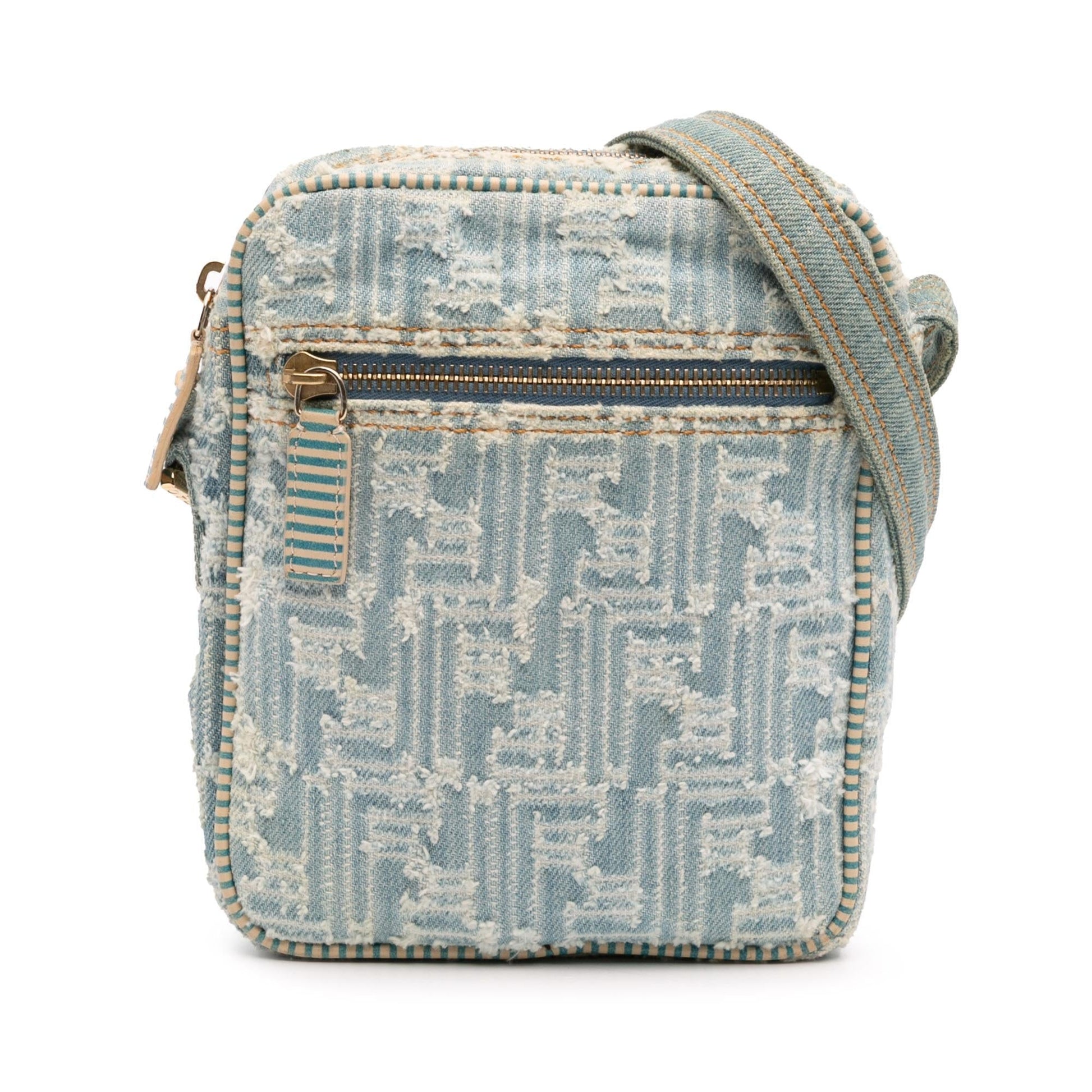 Fendi Zucca Crossbody Denim Crossbody Bag