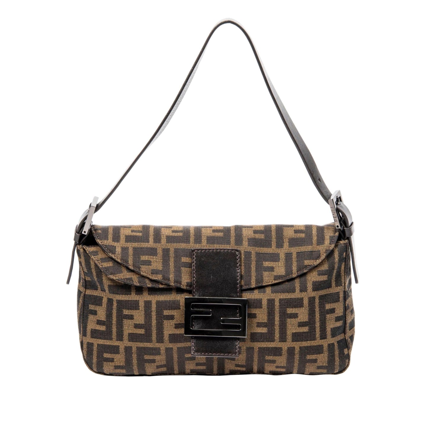 Fendi Zucca Double Baguette Shg C4Khsh Handbag Flap Shoulder Bag