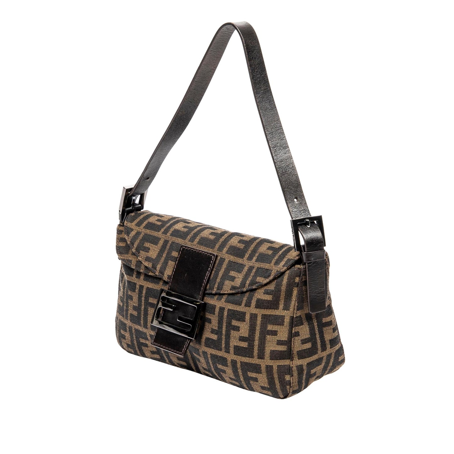 Fendi Zucca Double Baguette Shg C4Khsh Handbag Flap Shoulder Bag