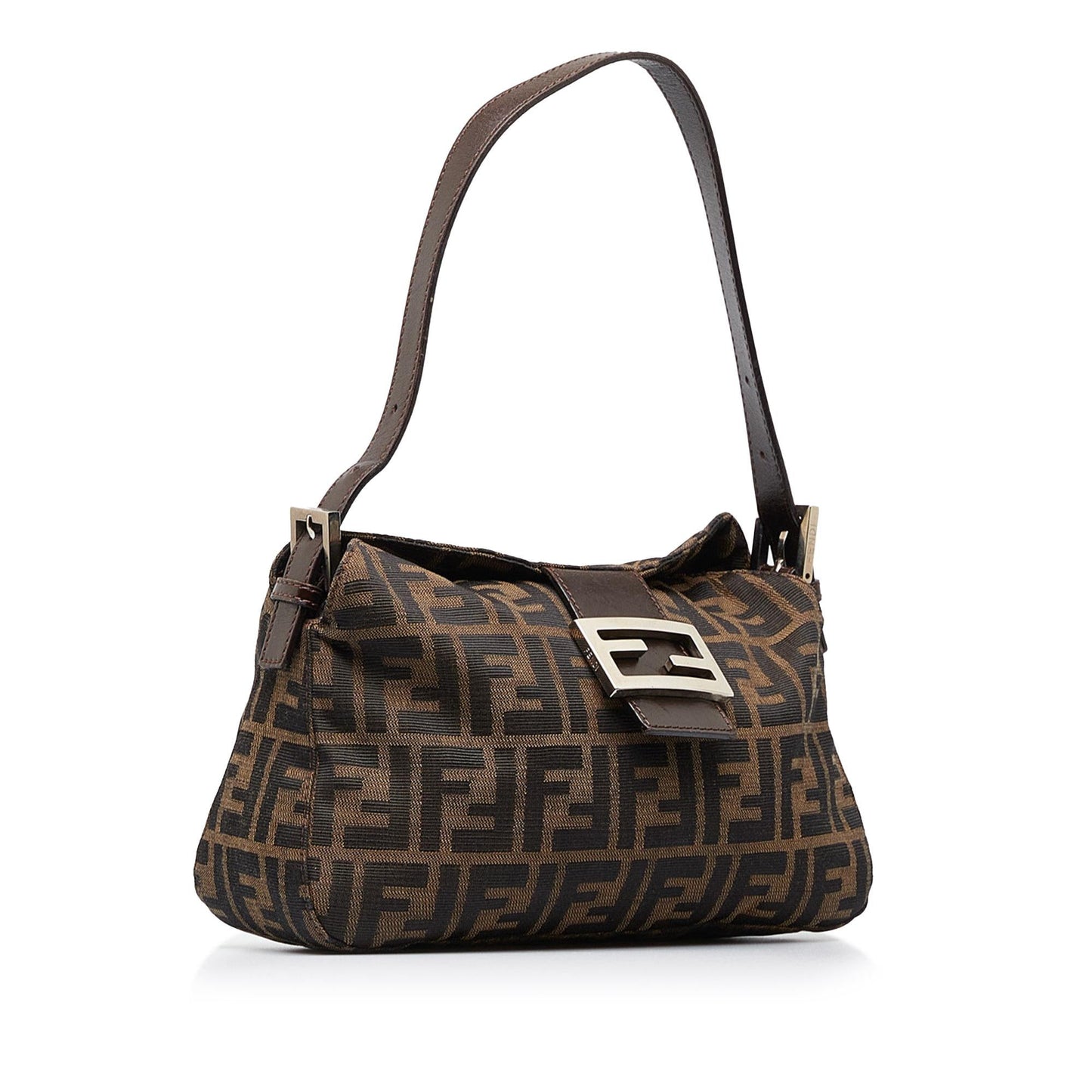 Fendi Zucca Double Baguette Shg Xpkfdo Handbag Canvas Flap Shoulder Bag
