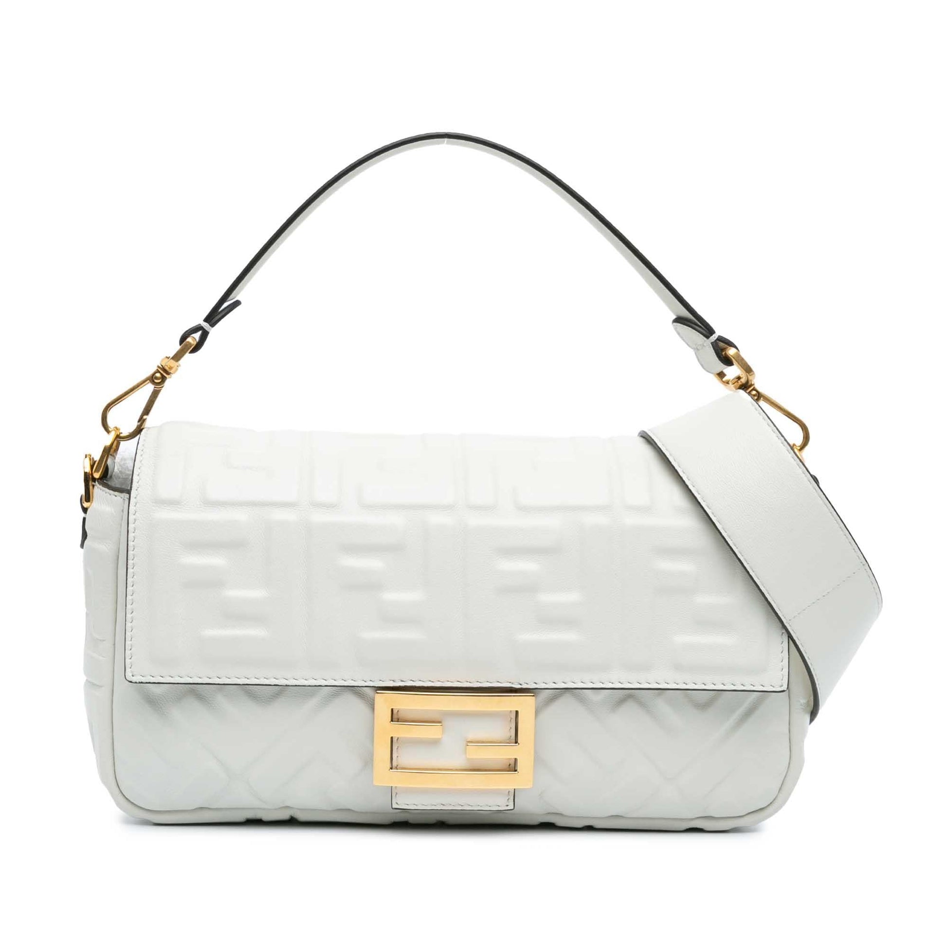 Fendi Zucca Baguette Satchel Embossed Satchel Bag