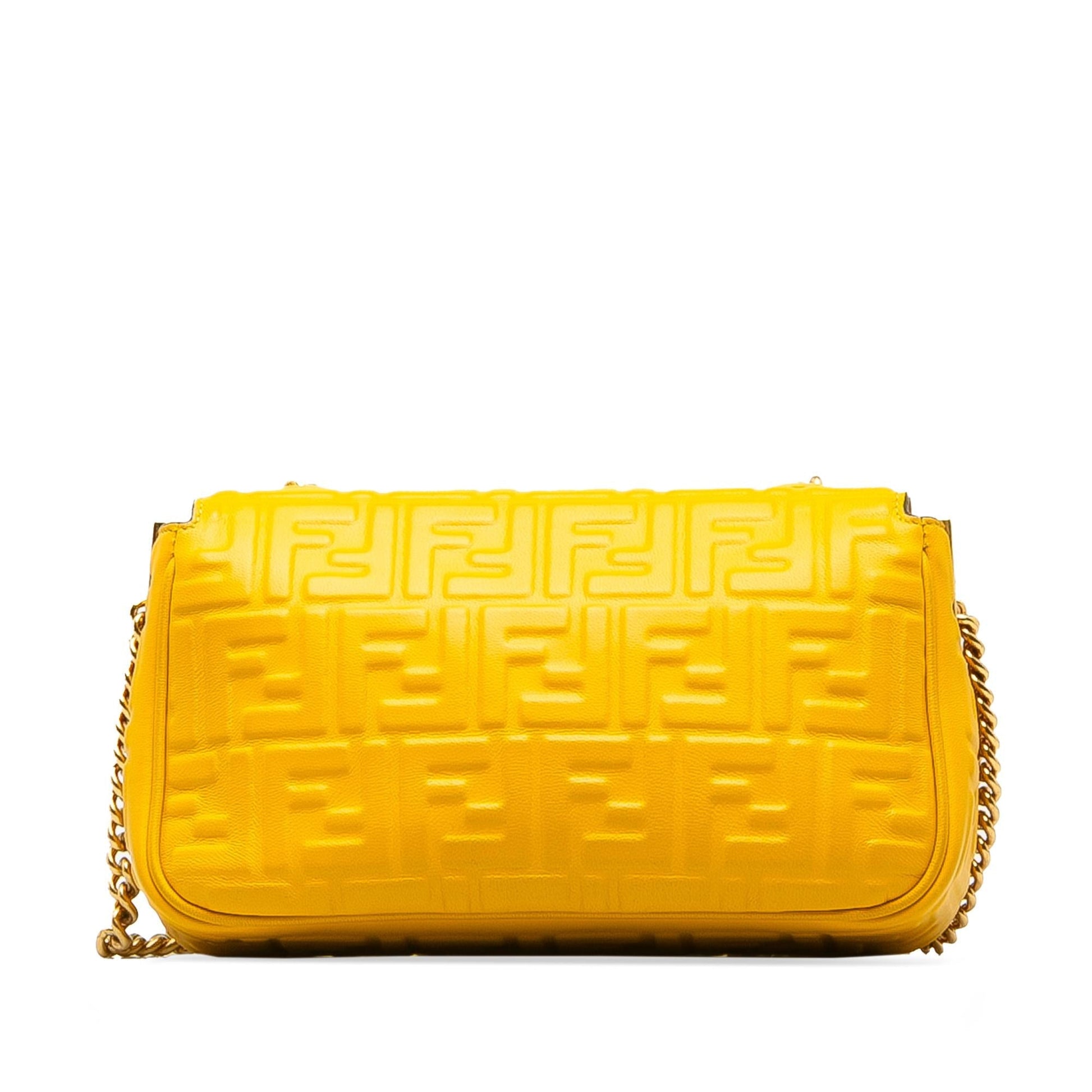 Fendi Zucca Midi Baguette Shg Elwxi9 Shoulder Bag Chain Embossed