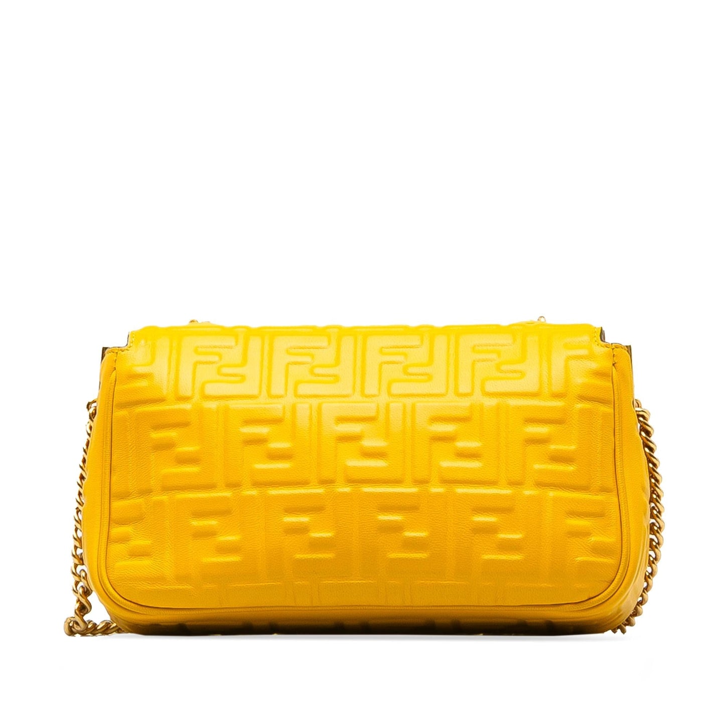 Fendi Zucca Midi Baguette Shg Ntvlfa Shoulder Bag Chain Embossed