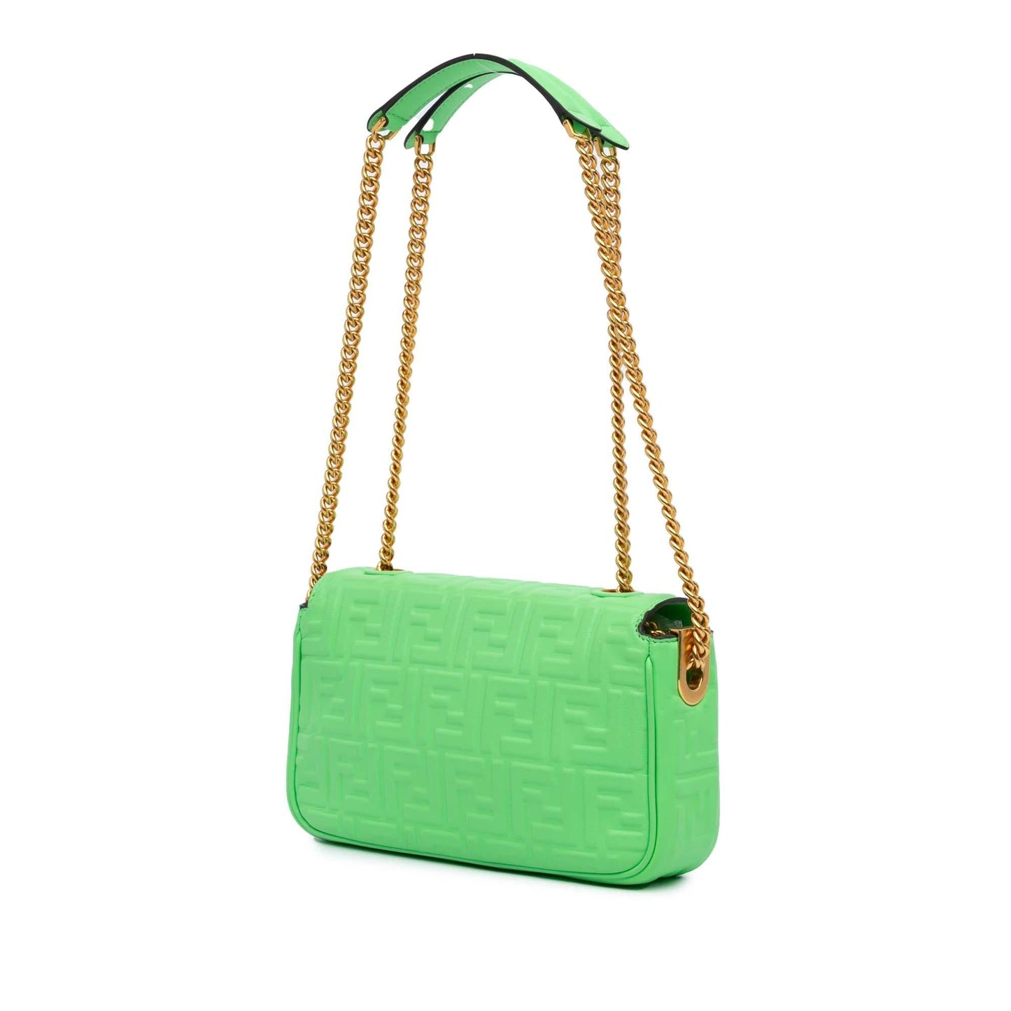Fendi Zucca Midi Baguette Shoulder Bag Chain Embossed Baguette Shg Kb1Mmj