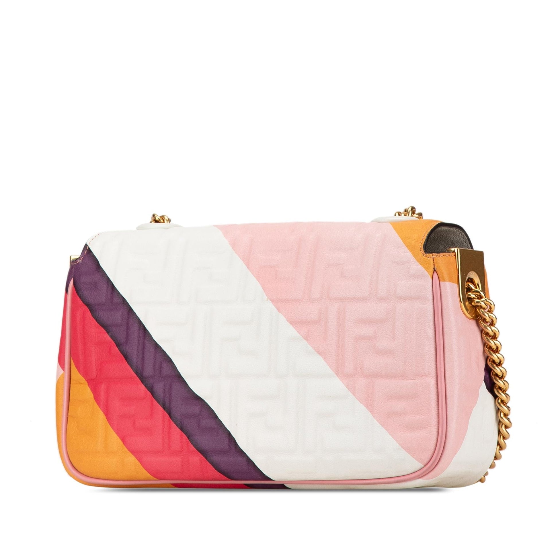 Fendi Zucca Midi Baguette Shoulder Bag Chain Embossed Baguette Shg 6Rnxtw