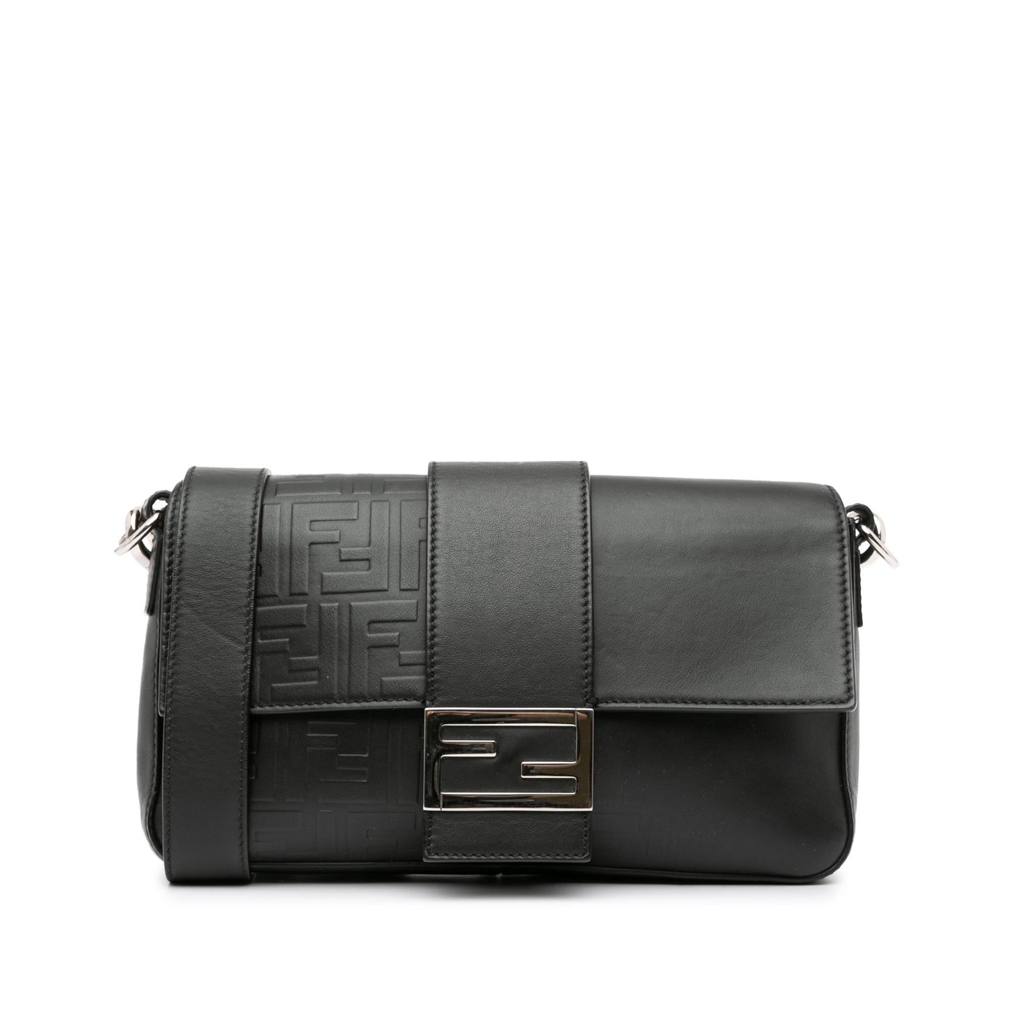 Fendi Zucca Convertible Baguette Crossbody Shg Rlo8Ne Embossed Shoulder Bag