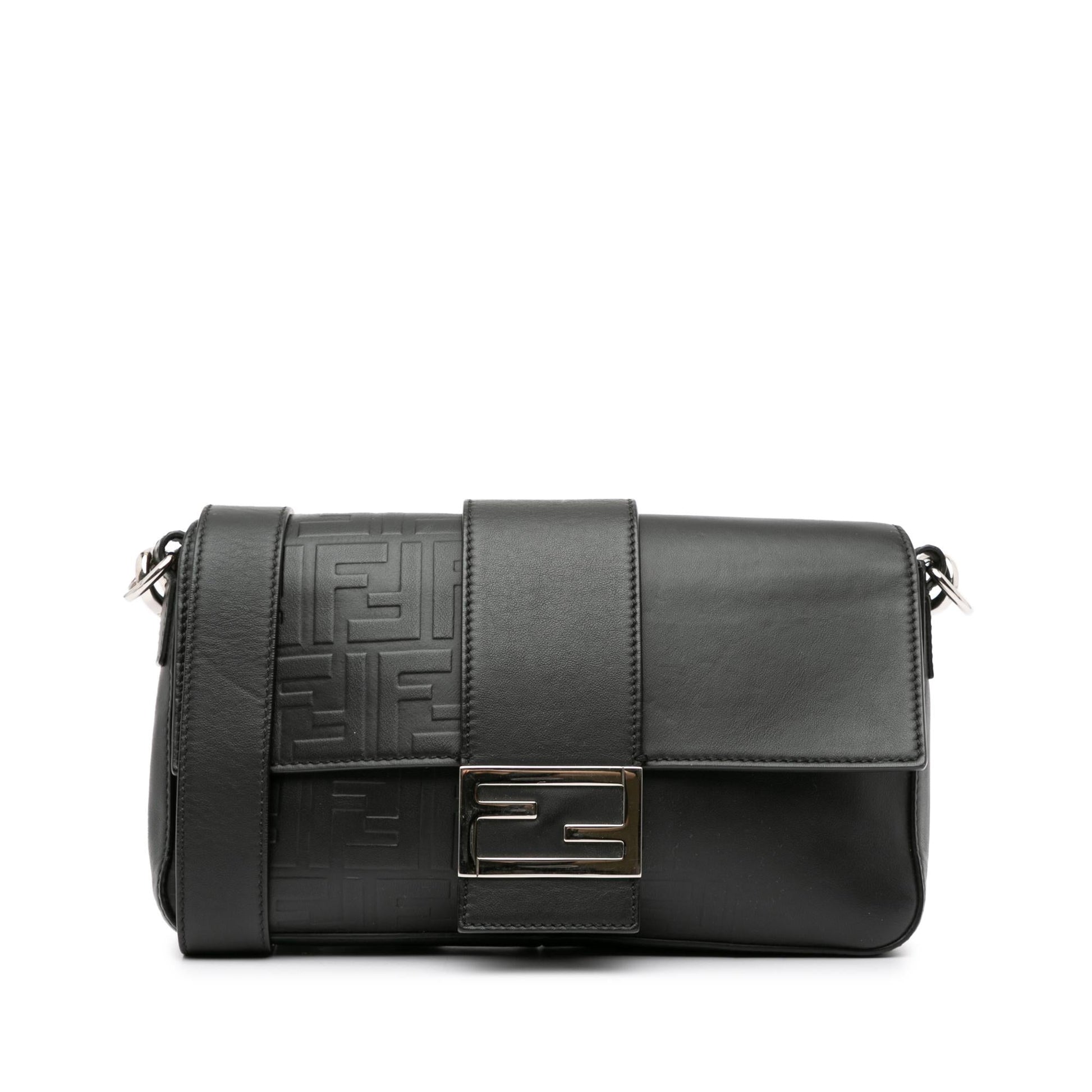 Fendi Zucca Convertible Baguette Crossbody Shg Rlo8Ne Embossed Shoulder Bag