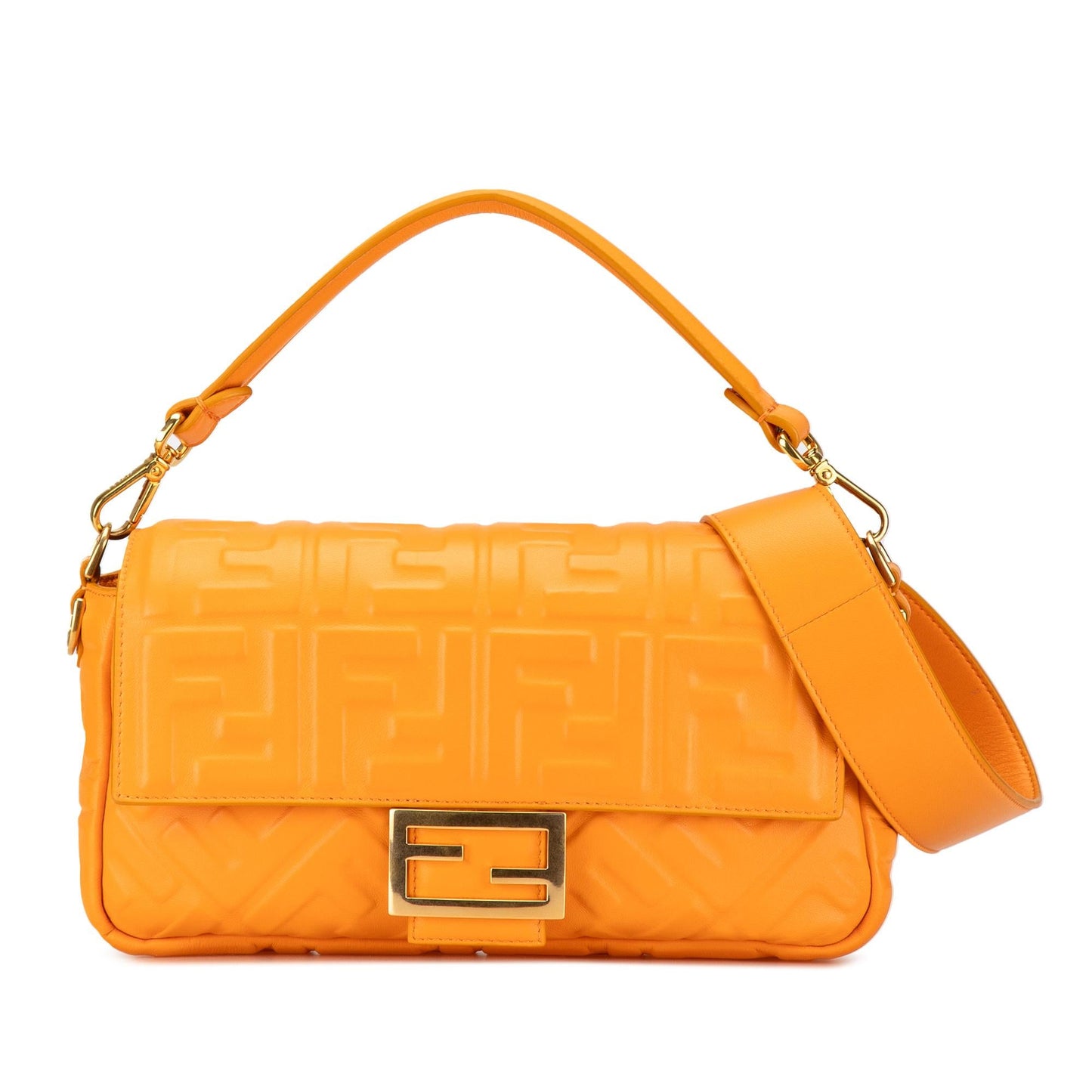 Fendi Zucca Baguette Satchel Shg Mbmqd4 Leather Embossed Satchel Bag