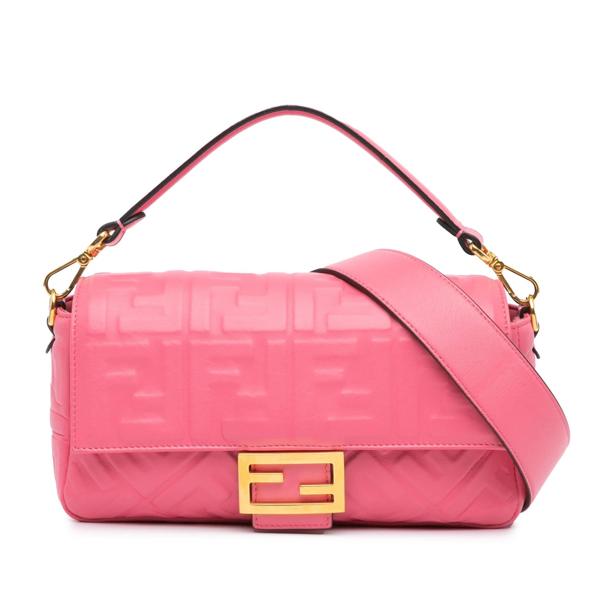Fendi Zucca Baguette Satchel Leather Embossed Satchel Bag Satchel Shg Hnryp4