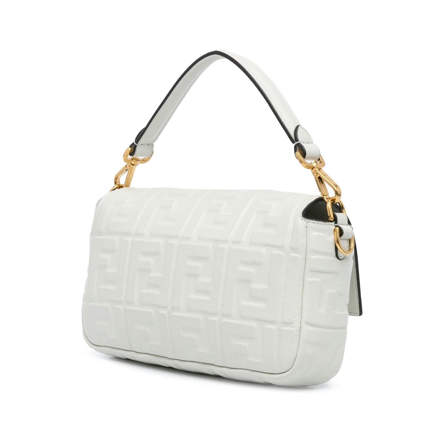 Fendi Zucca Baguette Satchel Leather Embossed Satchel Bag Satchel Shg Sozxyl