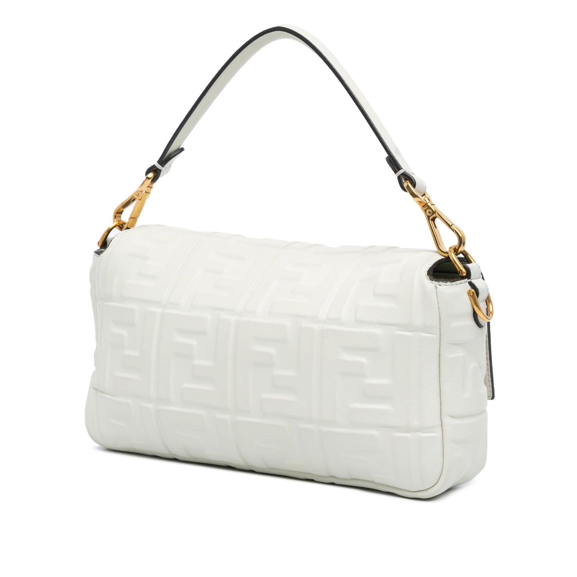 Fendi Zucca Baguette Satchel Leather Embossed Satchel Bag Satchel Shg Ex1Bot