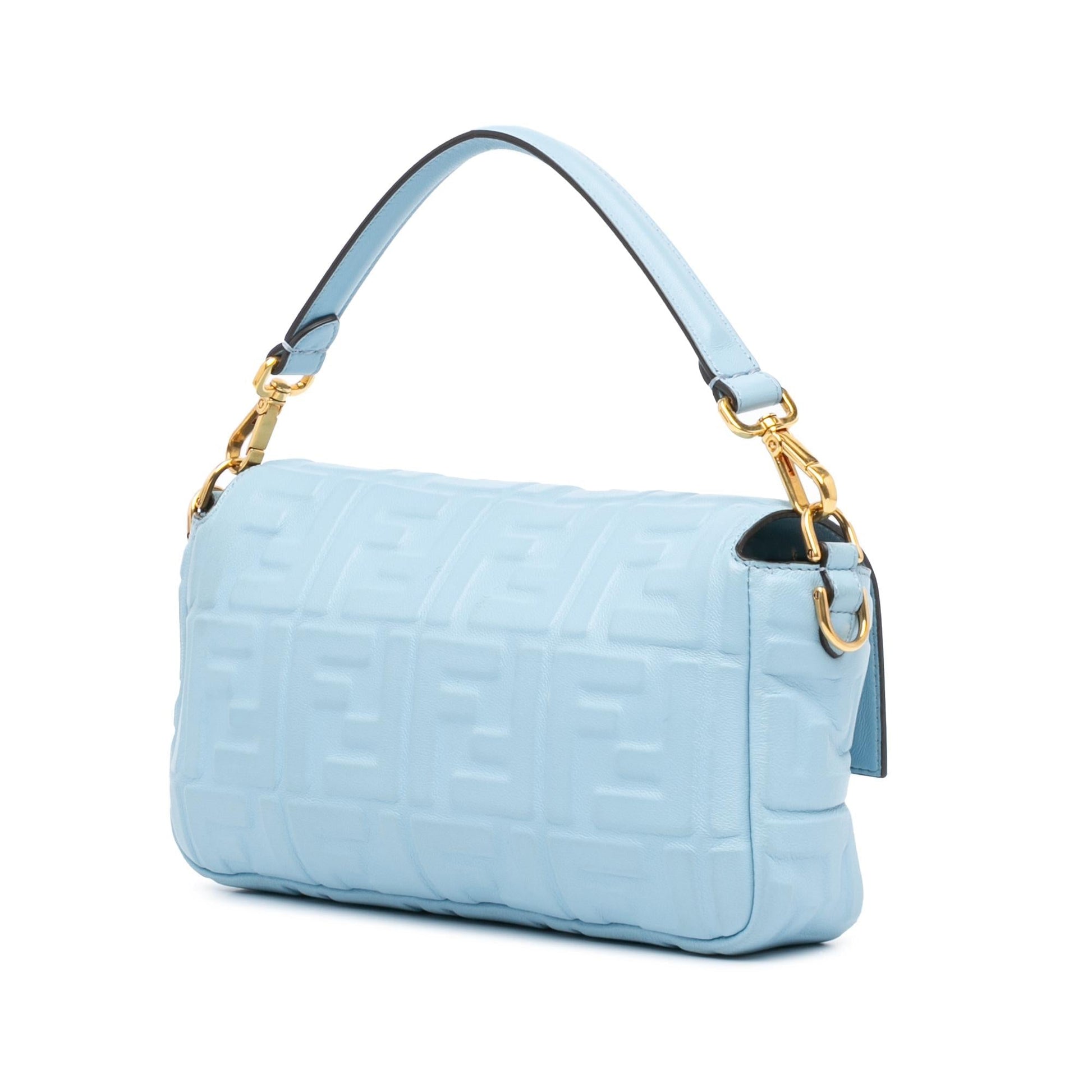Fendi Zucca Baguette Satchel Leather Embossed Satchel Bag Satchel Shg 3T588T
