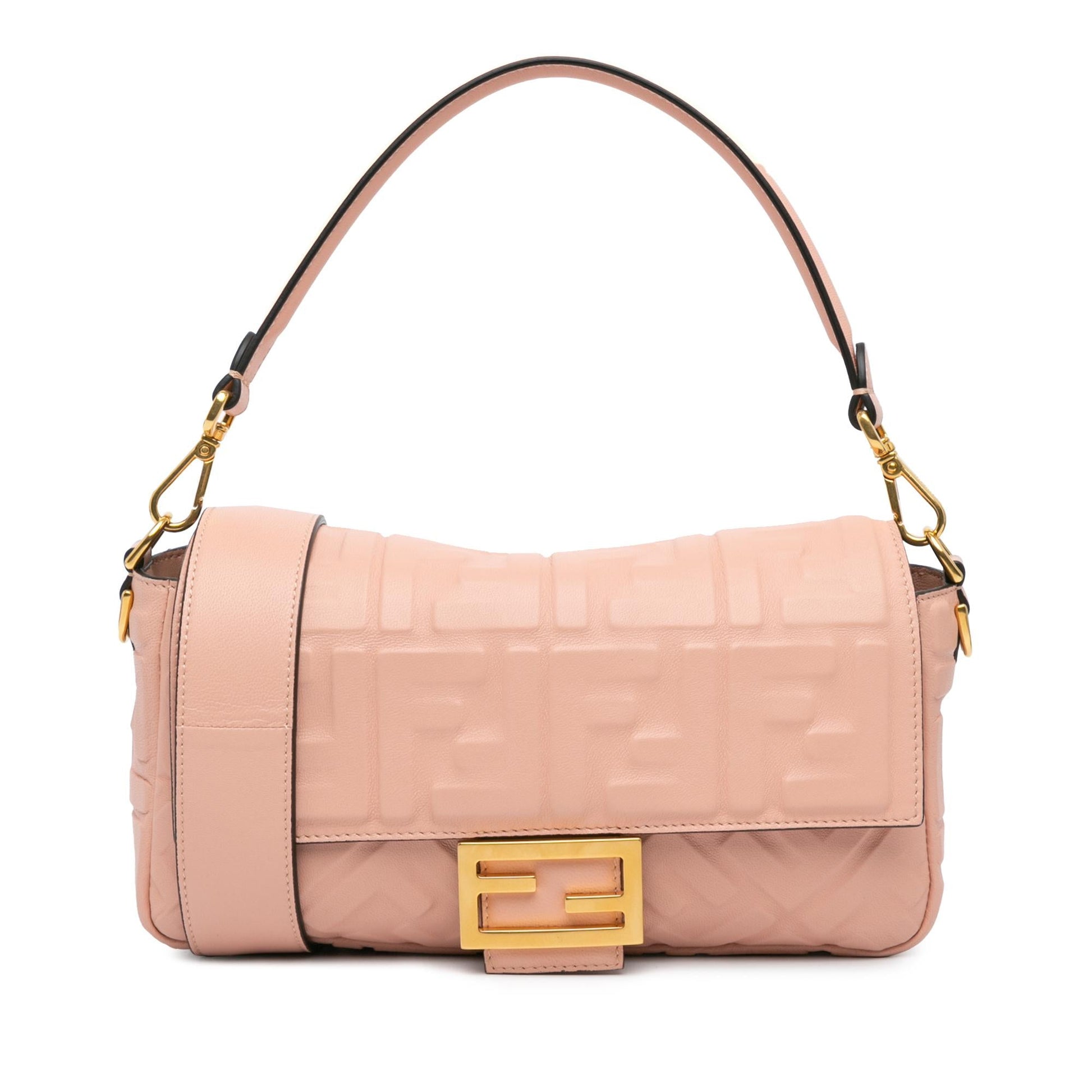 Fendi Zucca Baguette Satchel Leather Embossed Satchel Bag Satchel Shg 1Pbe