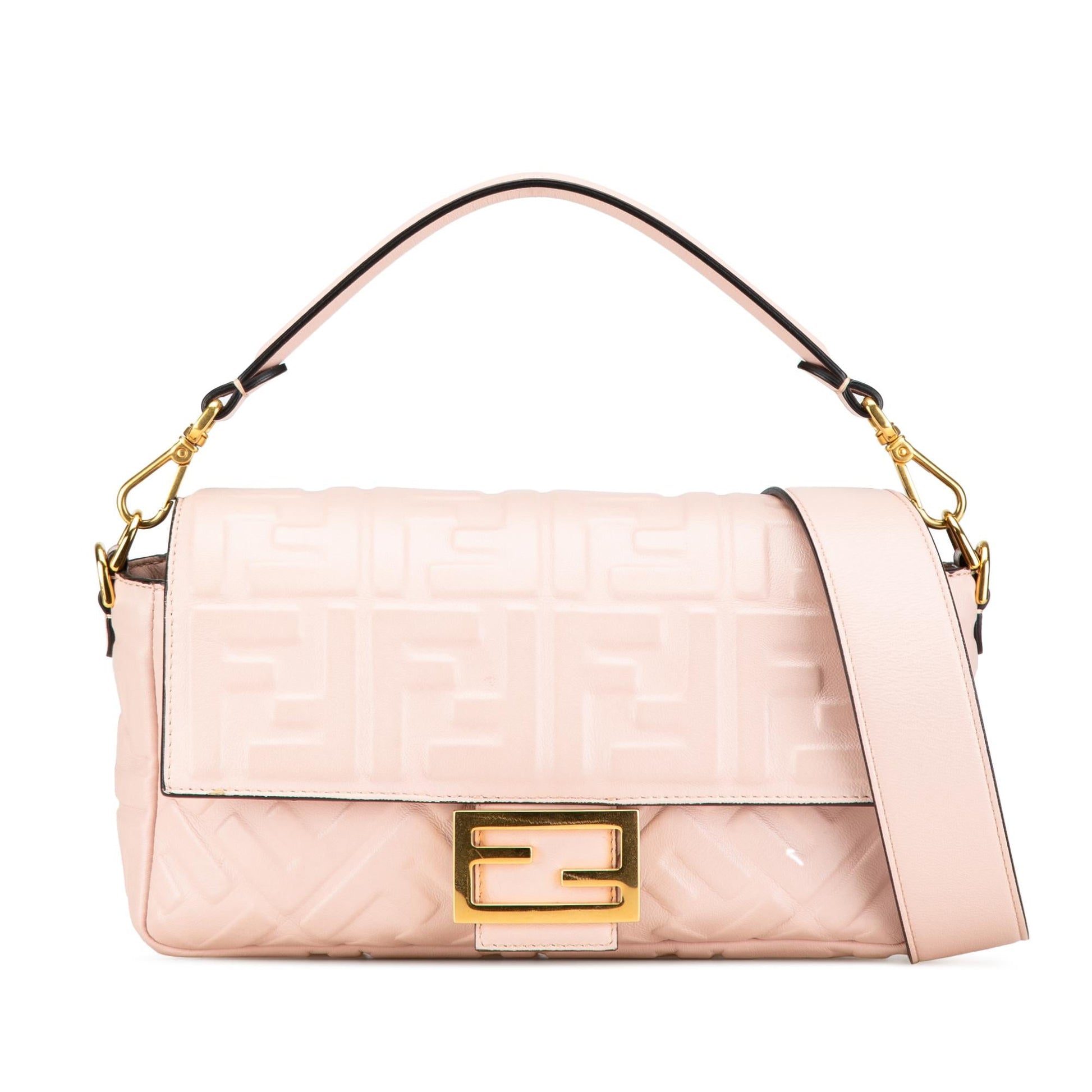 Fendi Zucca Baguette Satchel Leather Embossed Satchel Bag Baguette Satchel 1
