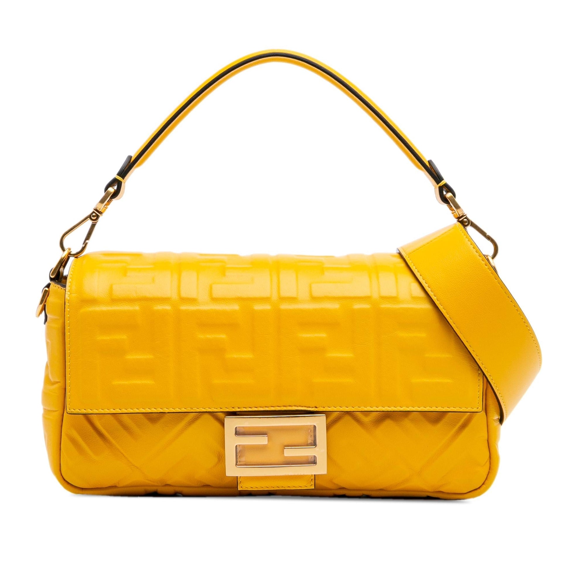 Fendi Zucca Baguette Satchel Leather Embossed Satchel Bag Baguette Satchel 6