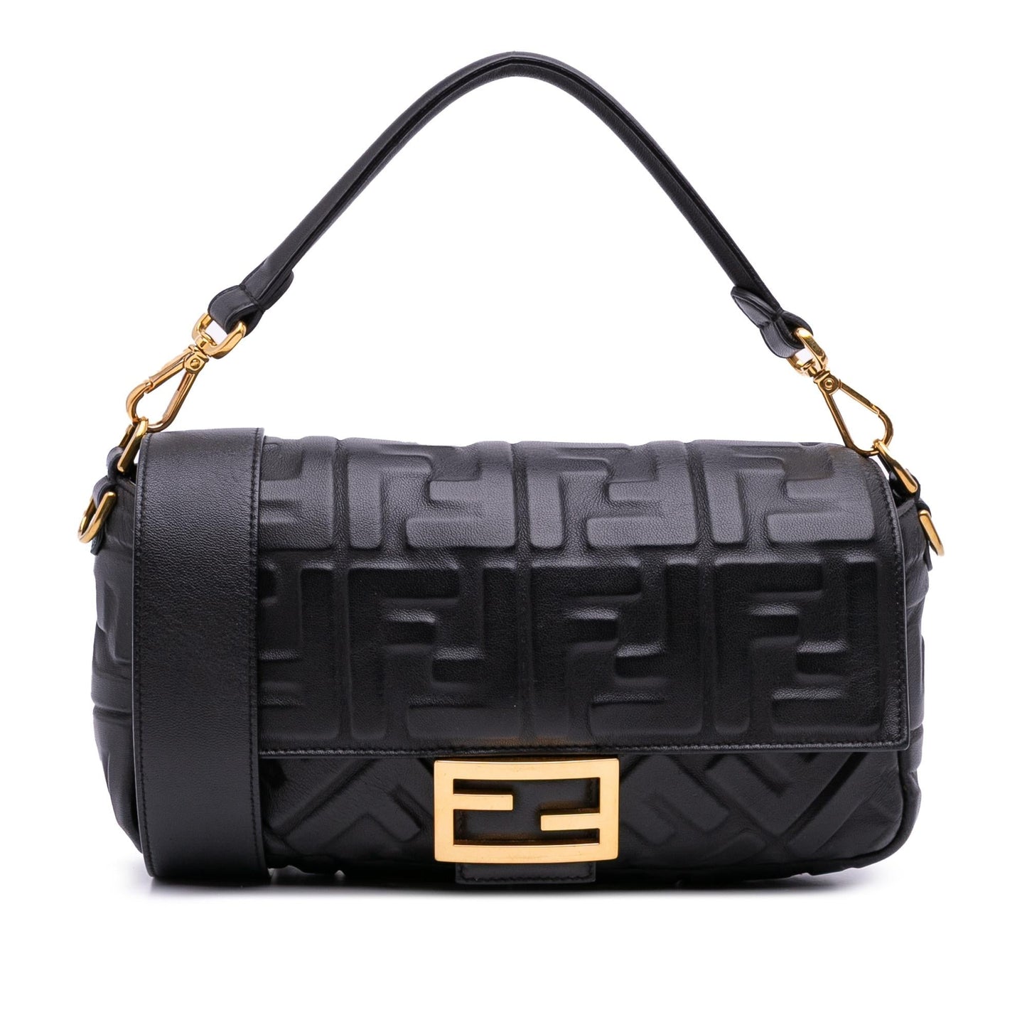 Fendi Zucca Baguette Satchel Leather Embossed Satchel Bag Baguette Satchel 9