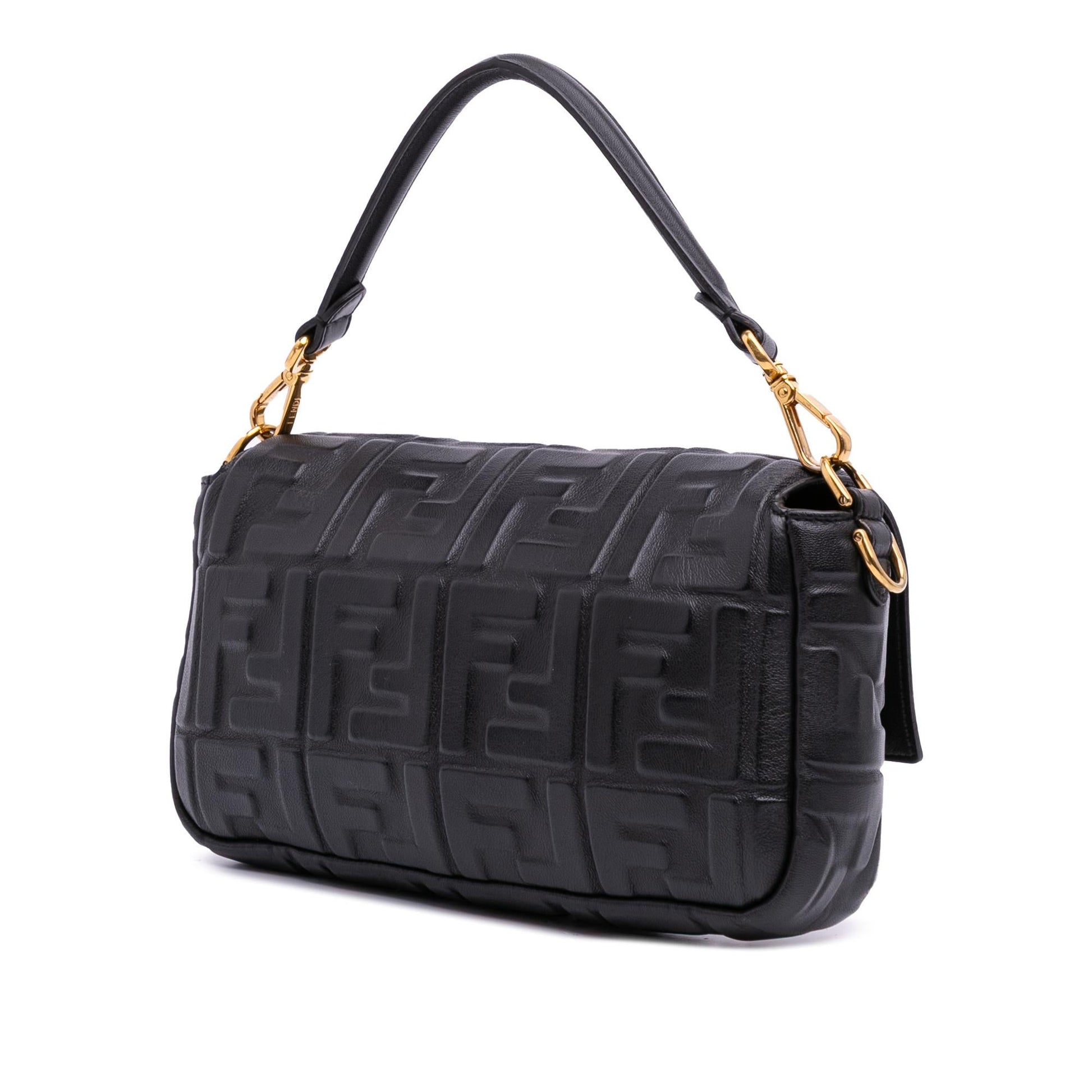 Fendi Zucca Baguette Satchel Leather Embossed Satchel Bag Baguette Satchel 9
