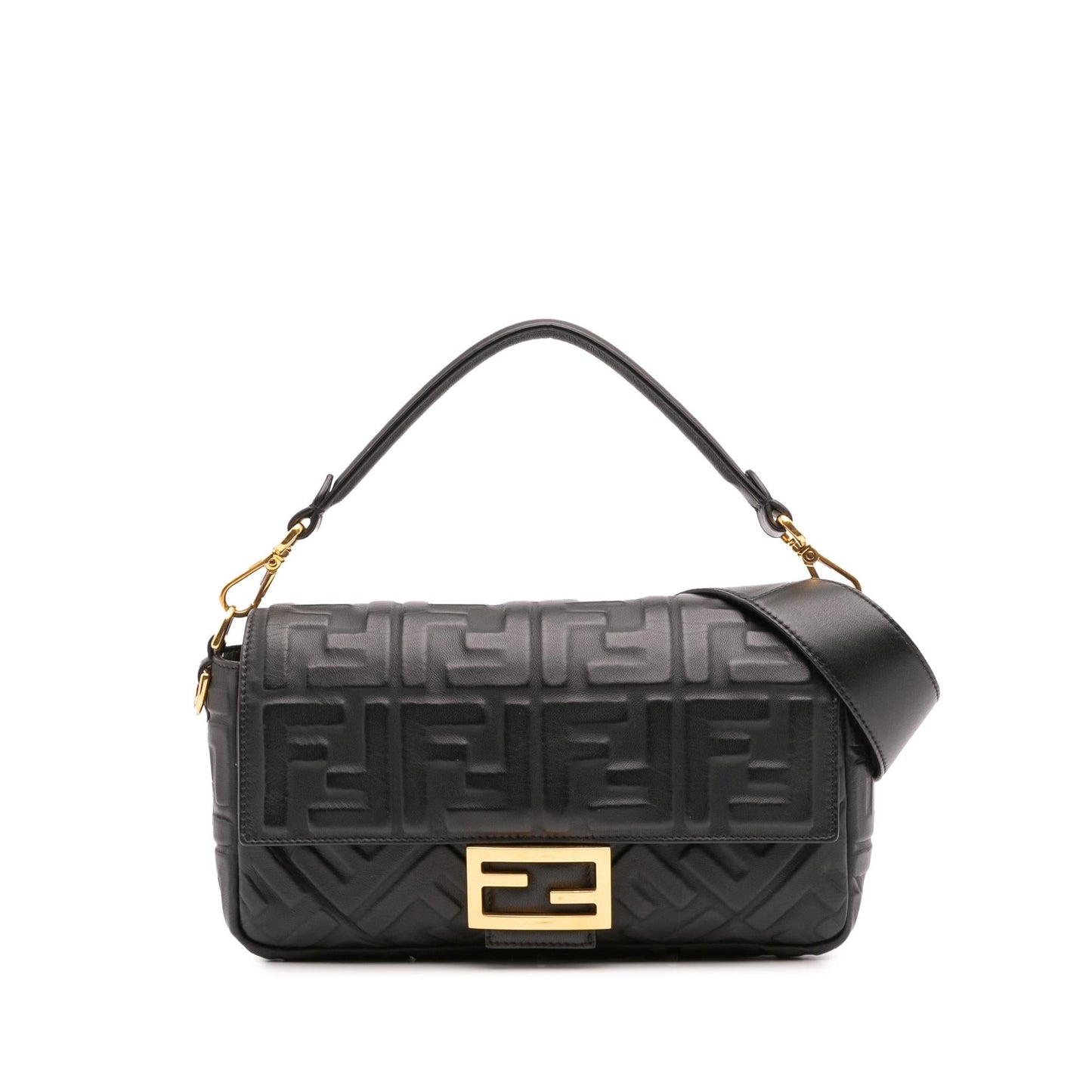 Fendi Zucca Baguette Satchel Leather Embossed Satchel Bag Baguette Satchel 11