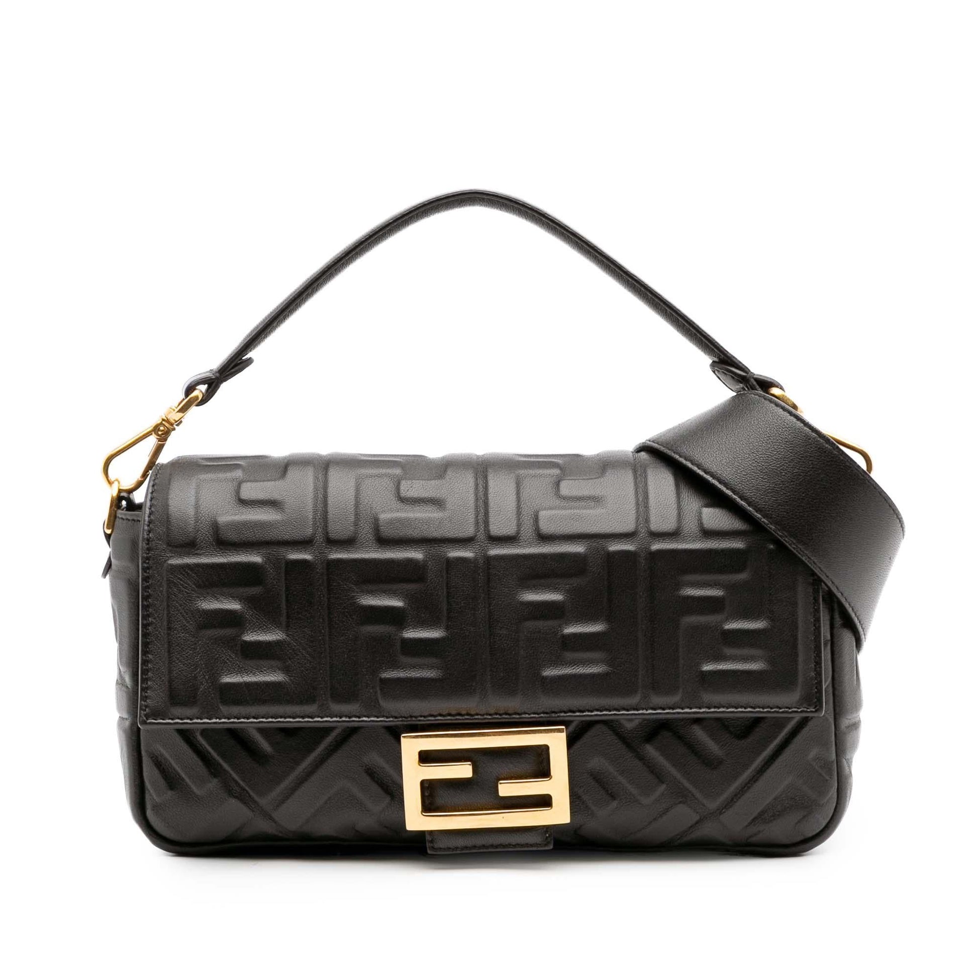 Fendi Zucca Baguette Satchel Leather Embossed Satchel Bag Baguette Satchel 12