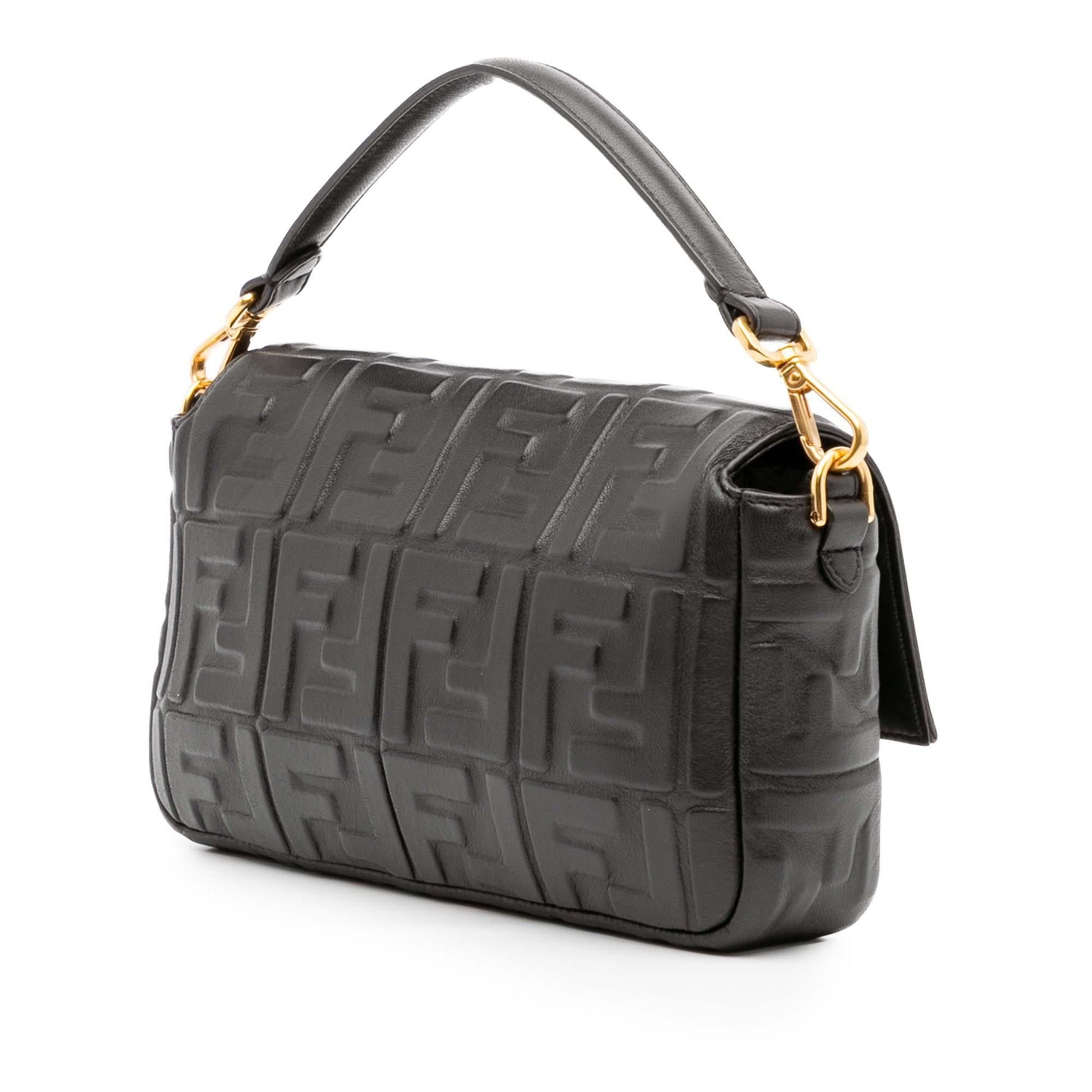 Fendi Zucca Baguette Satchel Leather Embossed Satchel Bag Baguette Satchel 12