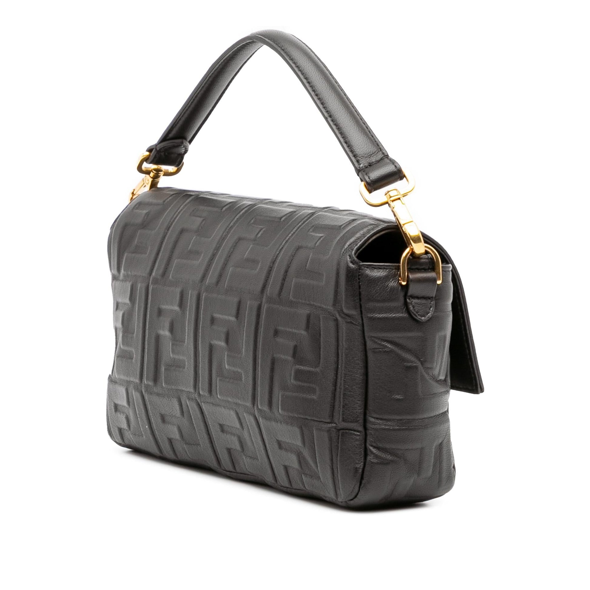 Fendi Zucca Baguette Satchel Leather Embossed Satchel Bag Baguette Satchel 13