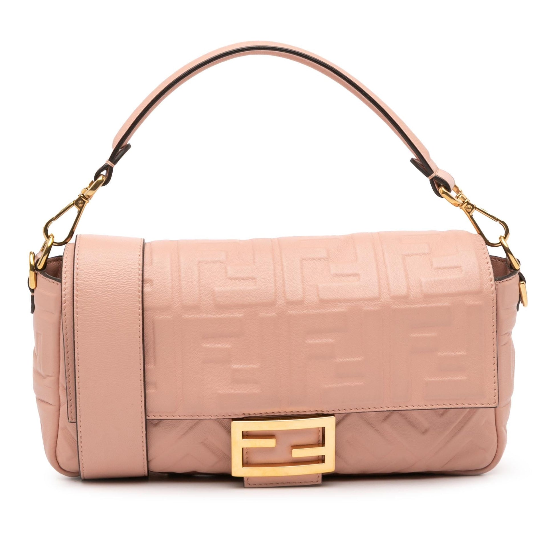 Fendi Zucca Baguette Satchel Leather Embossed Satchel Bag Baguette Satchel 17